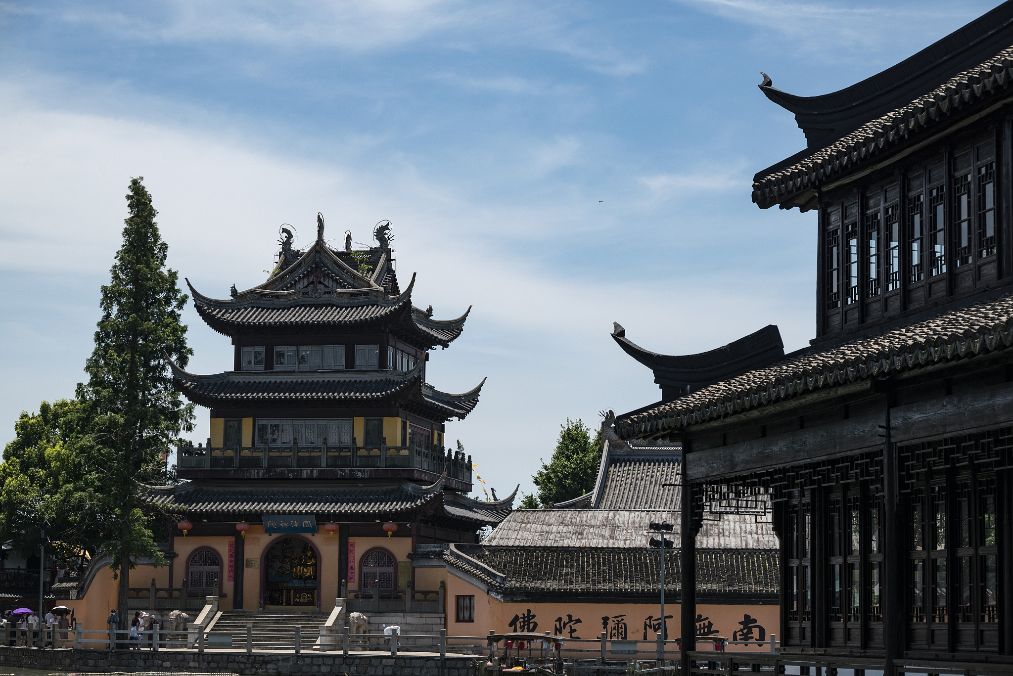 A historic temple is seen at Zhujiajiao Ancient Town in the southwestern suburbs of Shanghai, July 7, 2024. /CFP