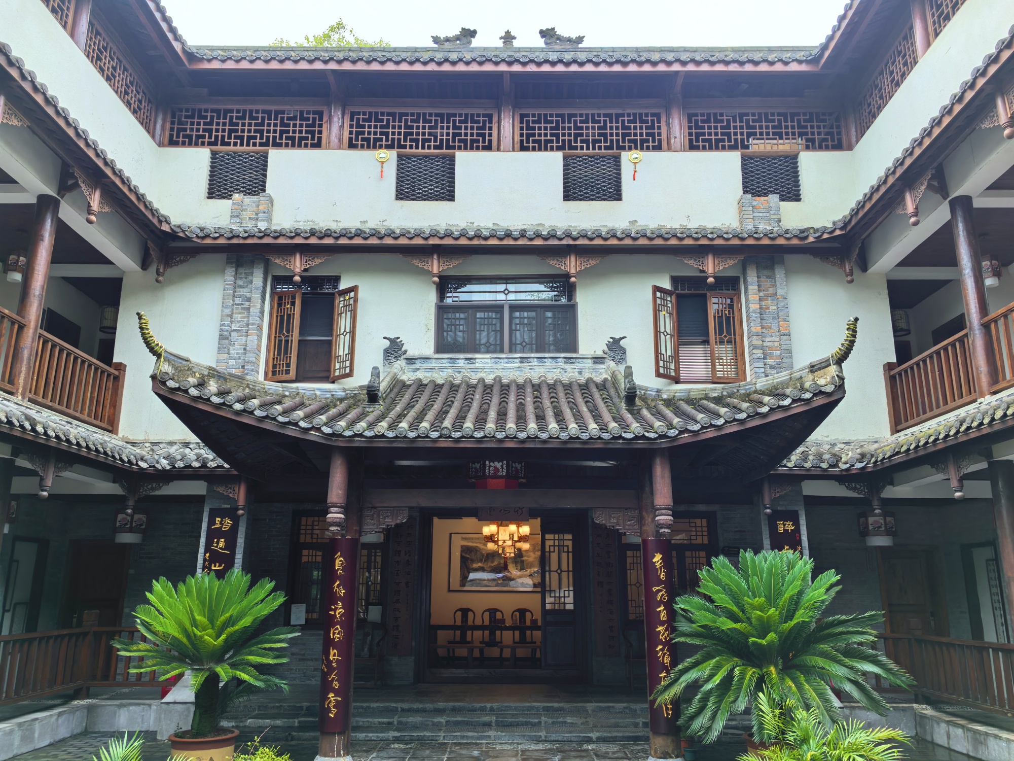 A view of an ancient Chinese-style building used for homestays in Sanhe Village, Chongqing, is seen on July 10, 2024. /CGTN