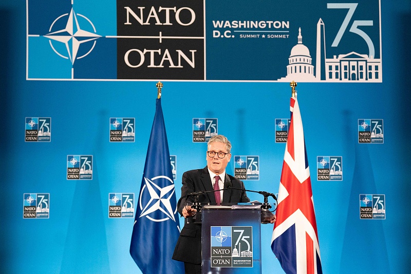 Britain's Prime Minister Keir Starmer holds a press conference at the end of the NATO 75th anniversary summit at the Walter E. Washington Convention Center in Washington, D.C. July 11, 2024. /CFP