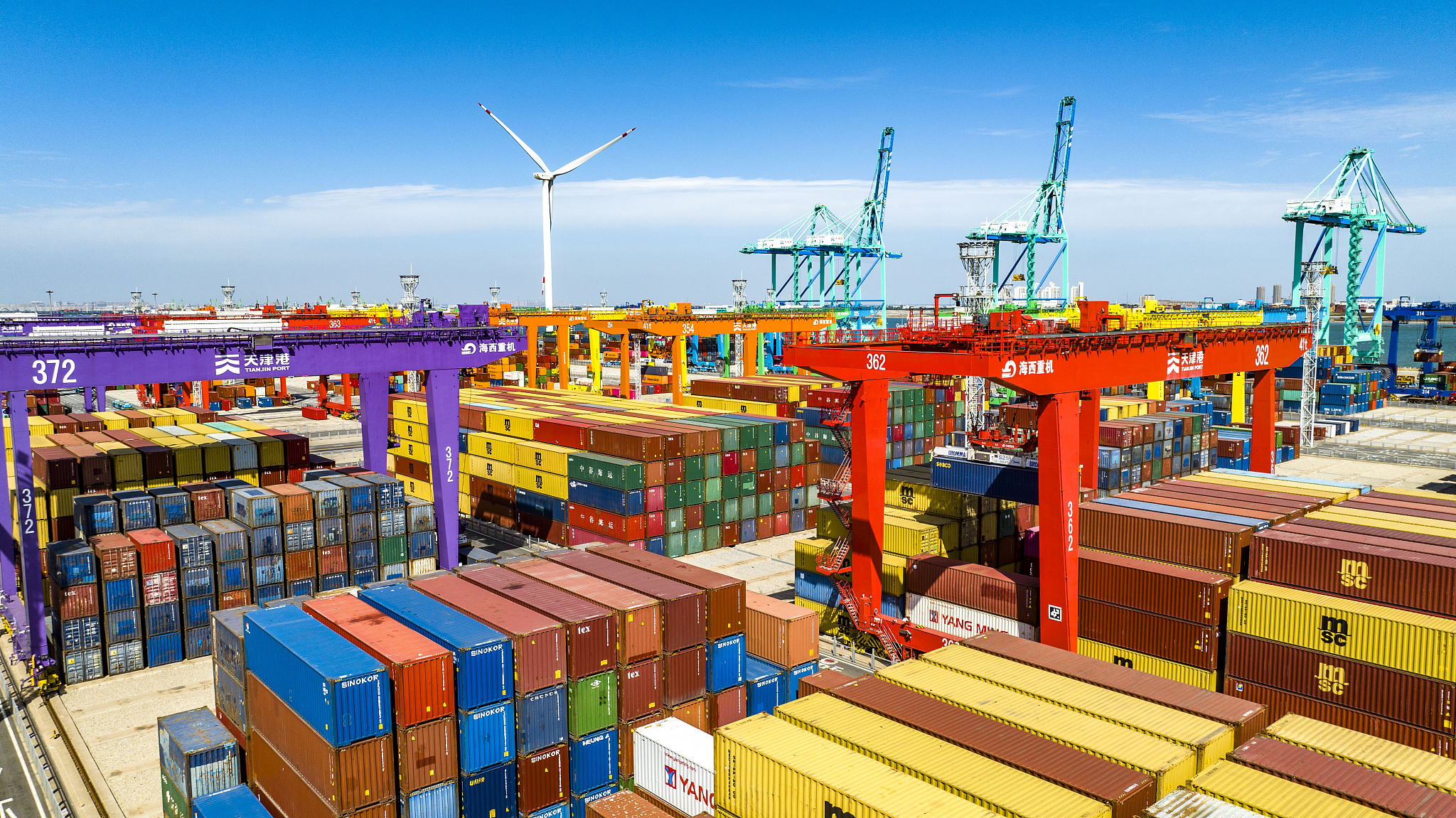 A view of the smart container terminal at Tianjin Port, Tianjin Municipality, north China, September 23, 2023. /CFP