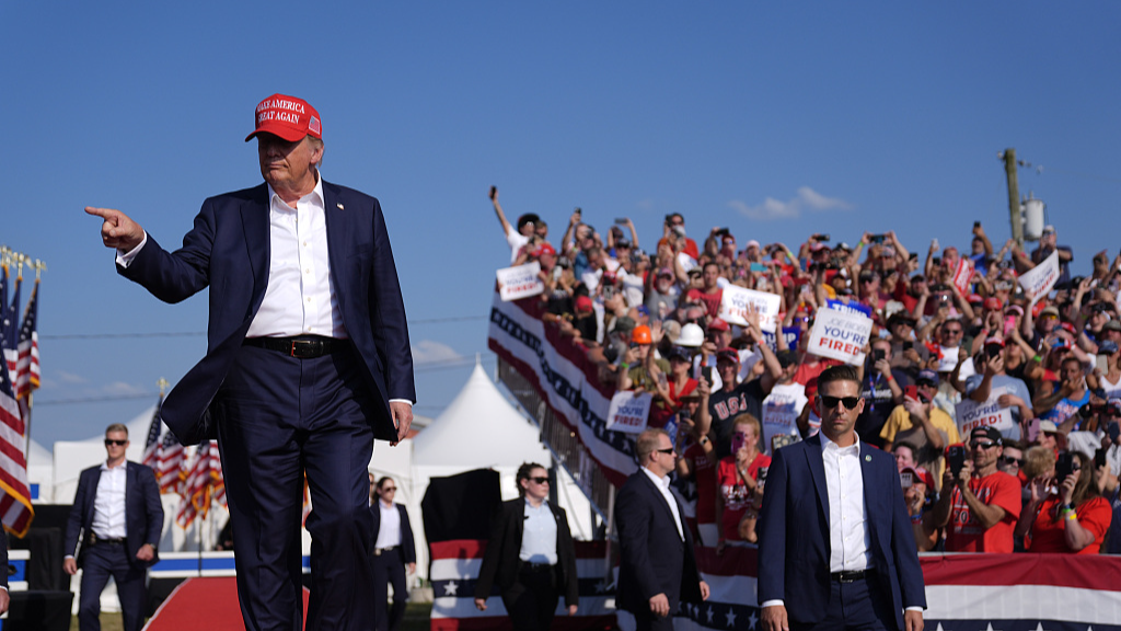 Republican presidential candidate former U.S. President Donald Trump arrives for a campaign rally in Butler, Pennsylvania, U.S., July 13, 2024. /CFP