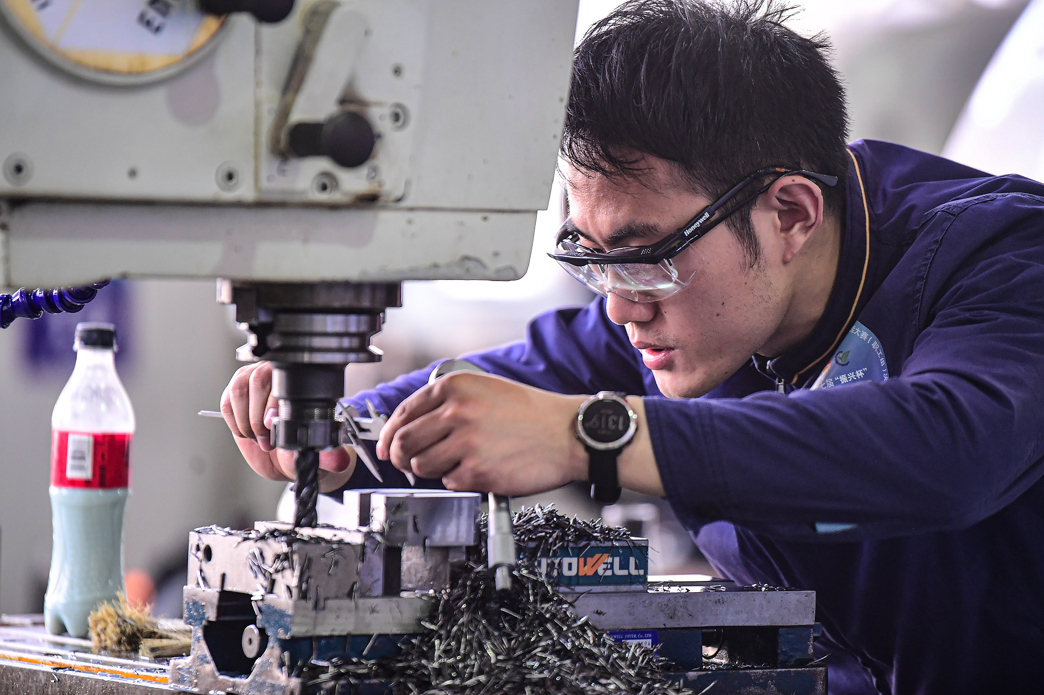 A file photo shows a participant engaging at a vocational skills competition in Shenyang, Liaoning Province. /CFP