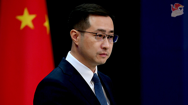 Lin Jian, spokesperson for the Chinese Ministry of Foreign Affairs, at a regular press briefing in Beijing, China. /MOFA
