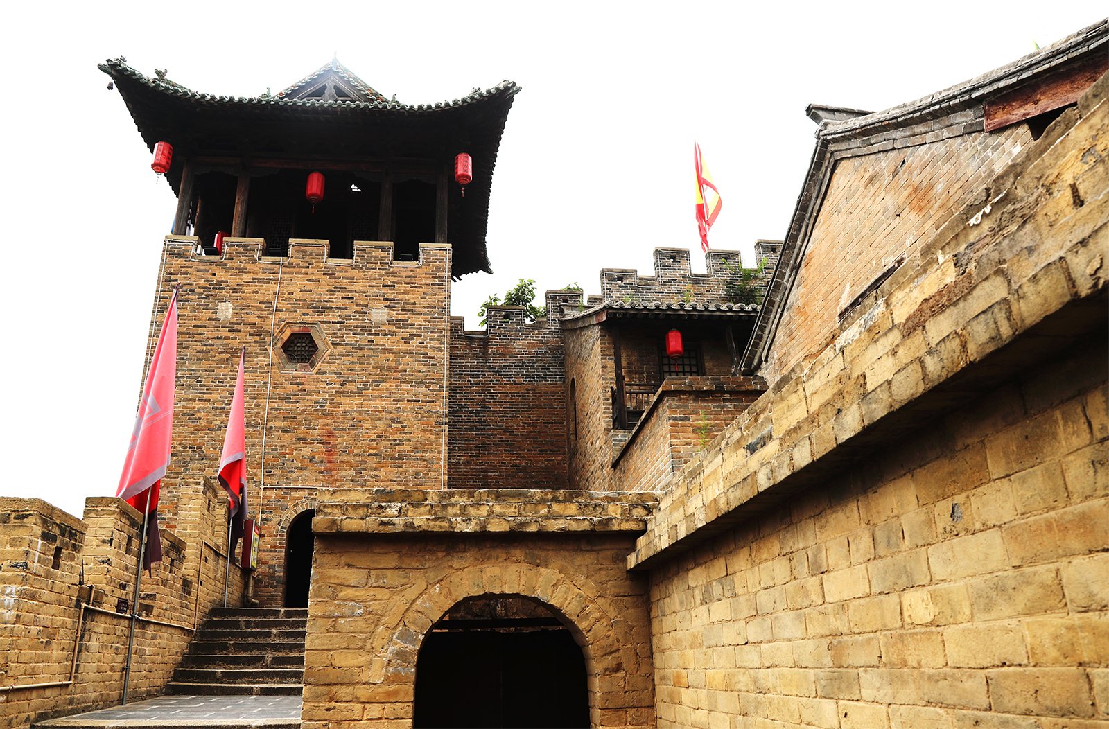 A watchtower is seen at Xiangyu Ancient Castle. /CGTN