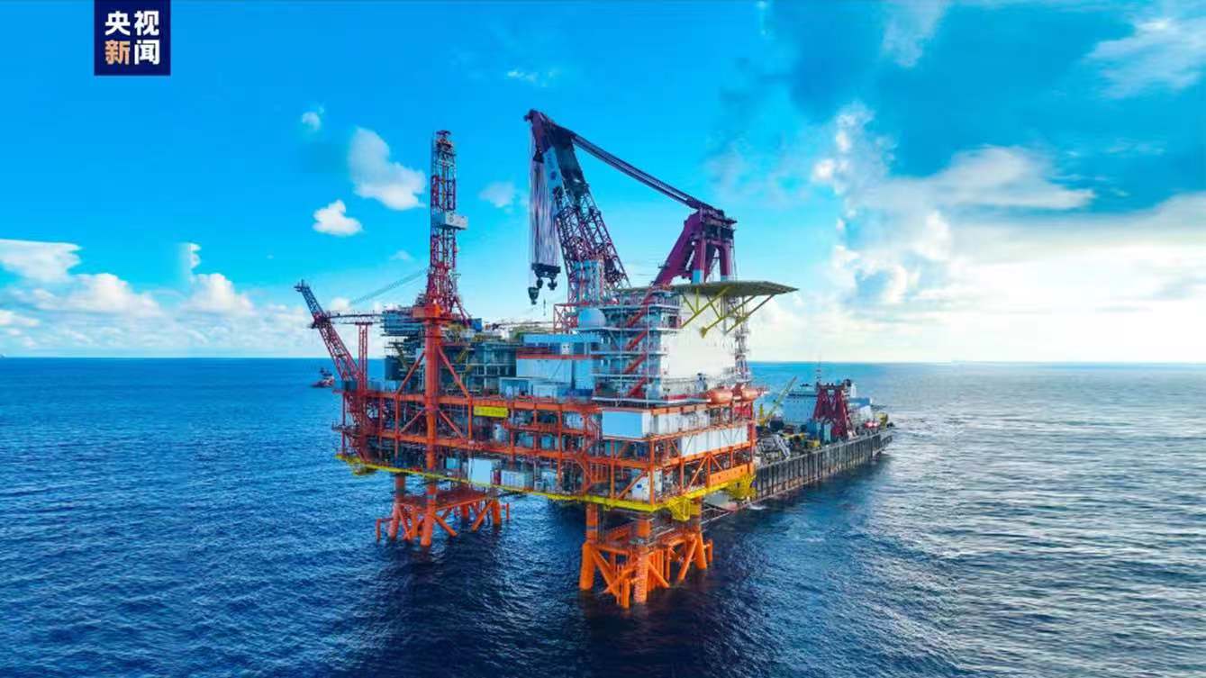 A view of China's offshore drilling platform Xijiang 30-2B in the South China Sea, south China's Guangdong Province. /CMG