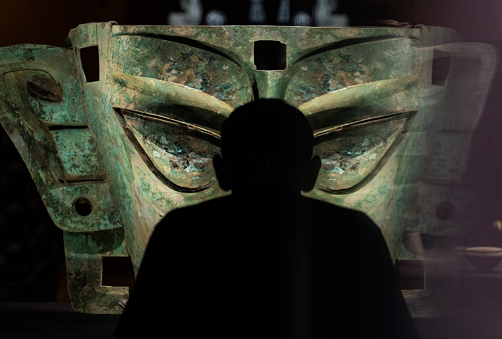 A photo taken on September 26, 2023 at the Hong Kong Palace Museum shows a Sanxingdui-themed exhibition. /CFP