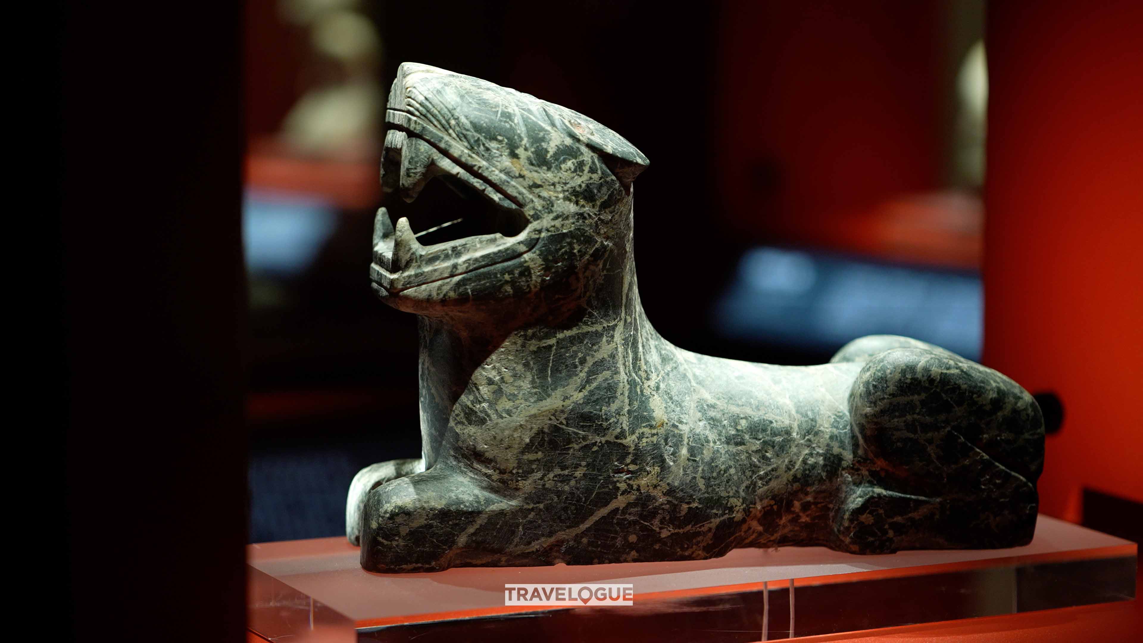 A stone carving is on display at the Jinsha Site Museum in Chengdu, Sichuan Province. /CGTN