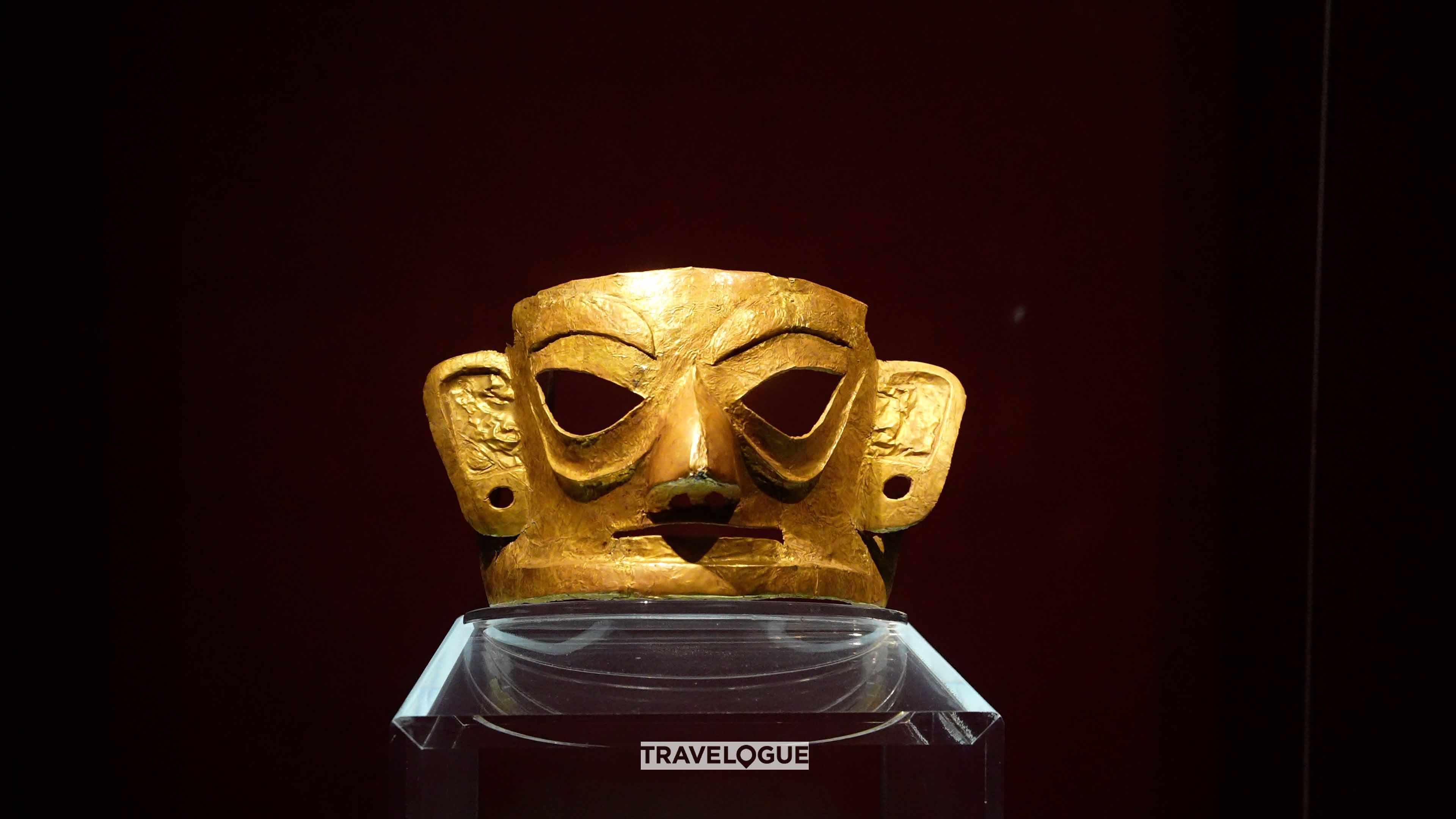 A gold mask is on display at the Jinsha Site Museum in Chengdu, Sichuan Province. /CGTN