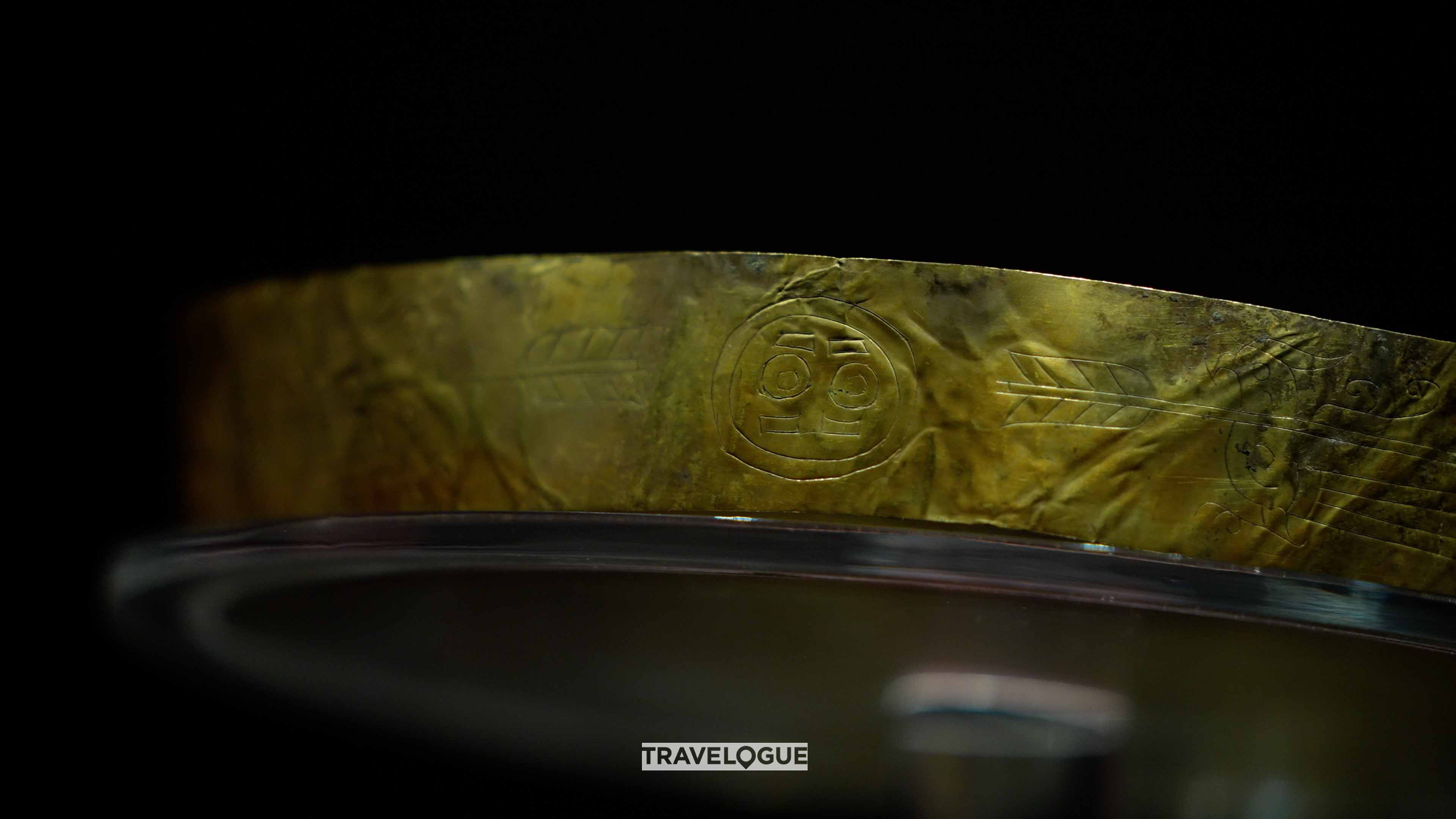 A piece of gold ware is on display at the Jinsha Site Museum in Chengdu, Sichuan Province. /CGTN