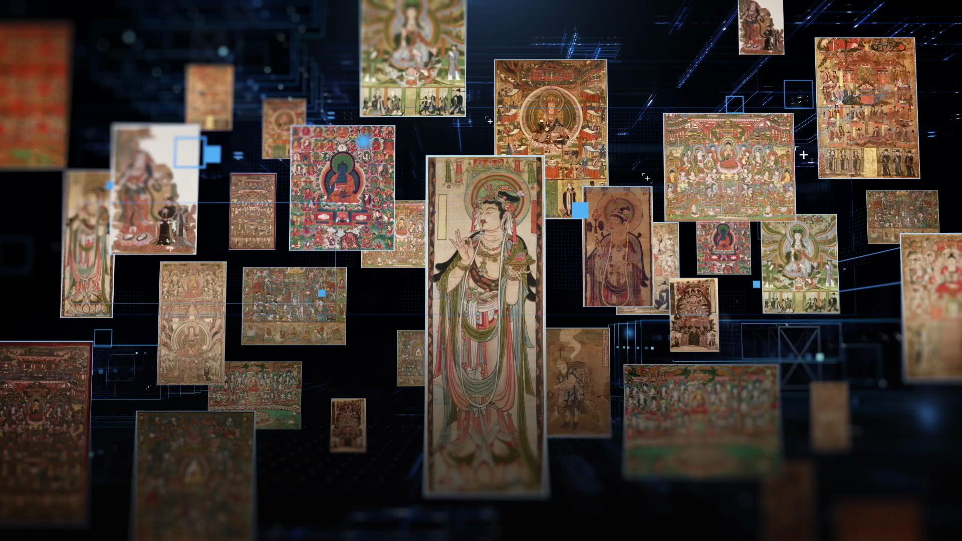 Examples of vast amount of cave murals scanned by the Dunhuang Research Academy and stored in digital format. /Photo provided to CGTN