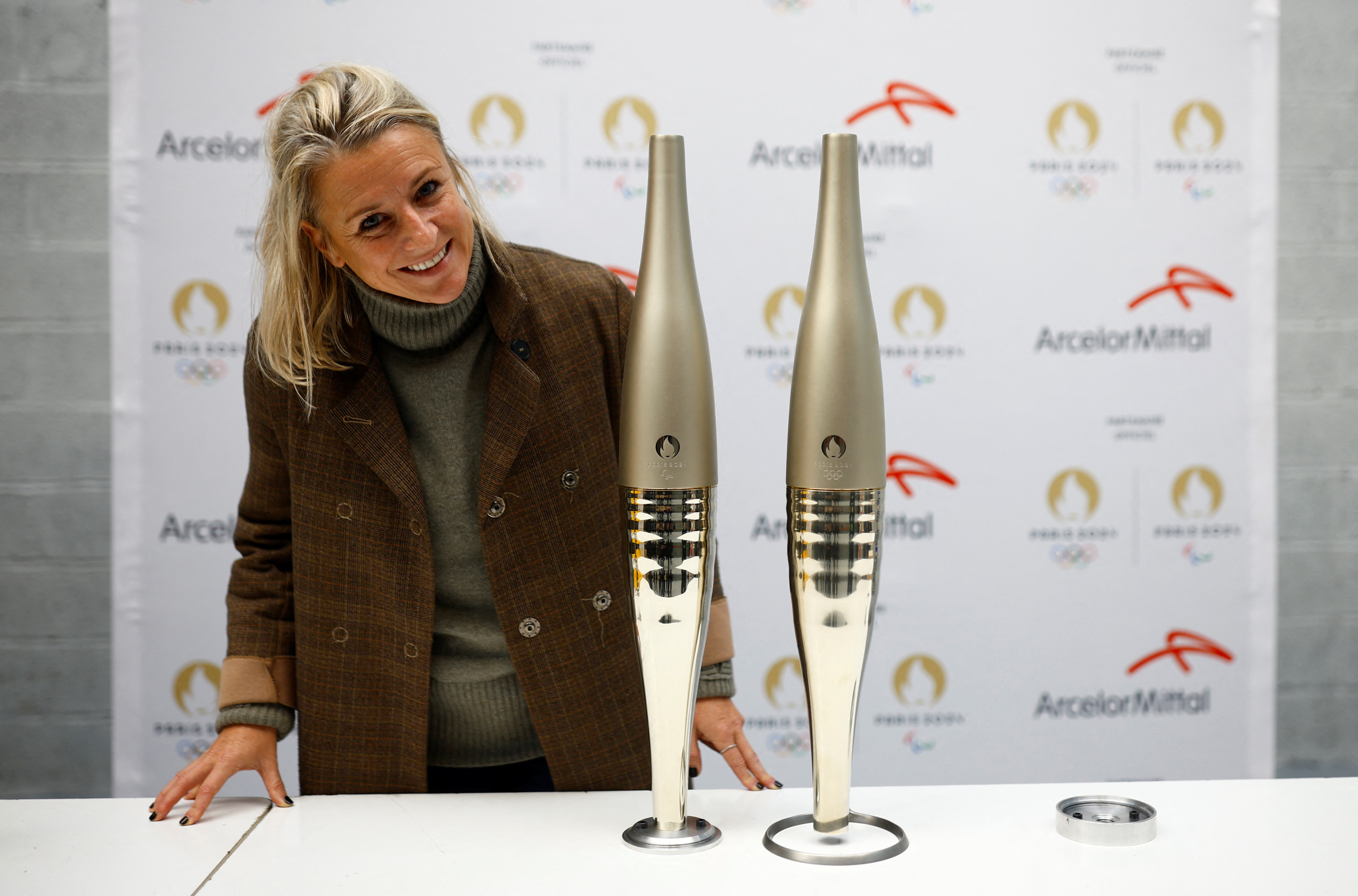 A photo taken on November 17, 2023, shows the Paris 2024 Olympic torches, which are made from recycled steel. /IC