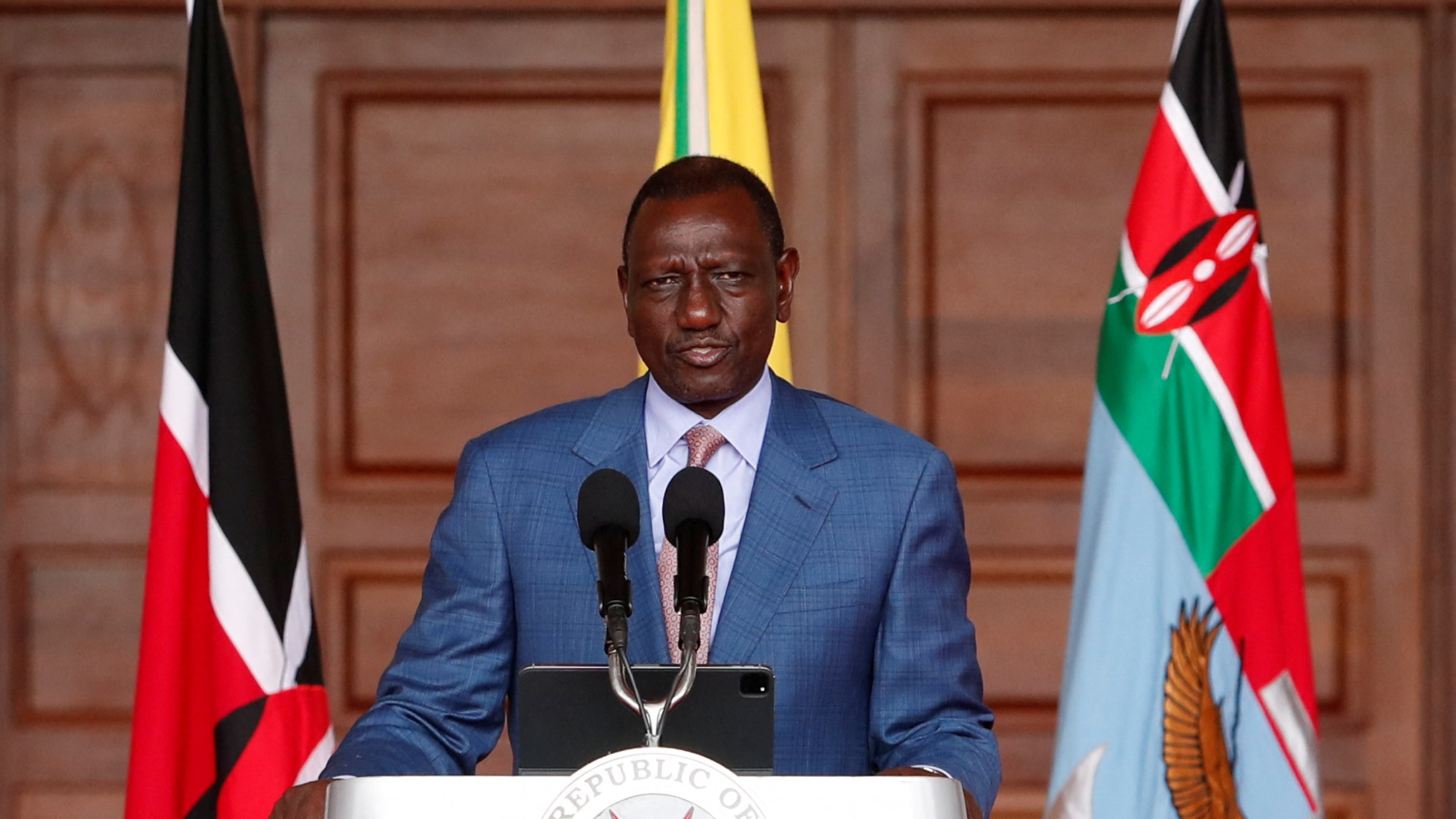 Kenya's President William Ruto addresses the nation to announce new cabinet secretaries in his government in Nairobi, Kenya, July 19, 2024. /Reuters