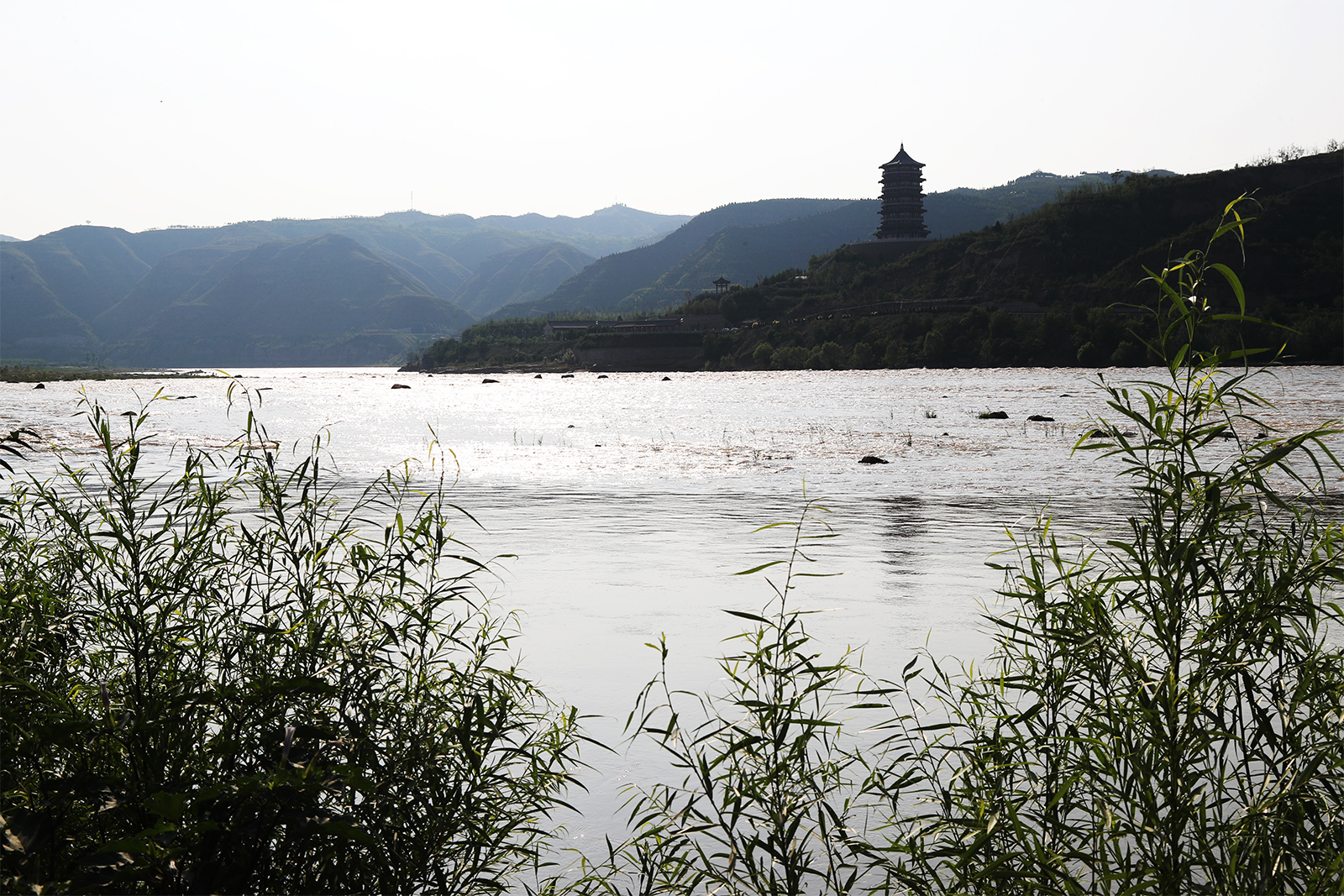 A view of the Yellow River, and Wubu County in Shaanxi Province across the river, from Qikou Ancient Town in Lvliang, Shanxi Province./CGTN