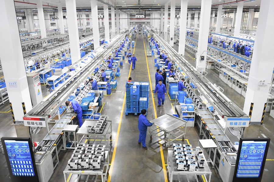The workshop of Jack Sewing Machine Co., Ltd. in Taizhou, east China's Zhejiang Province, March 23, 2023. /Xinhua
