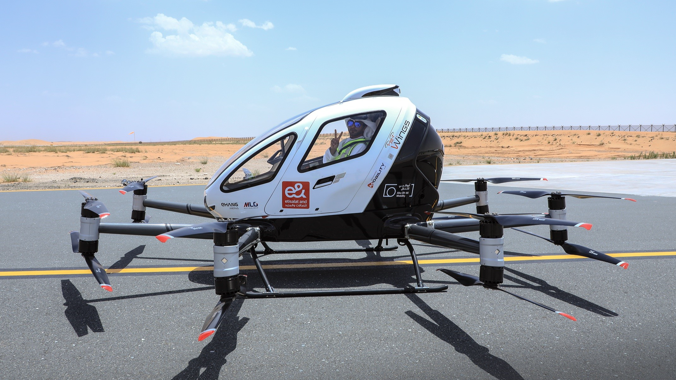 Ehang conducts a flight demonstration in the UAE in 2024. /Ehang
