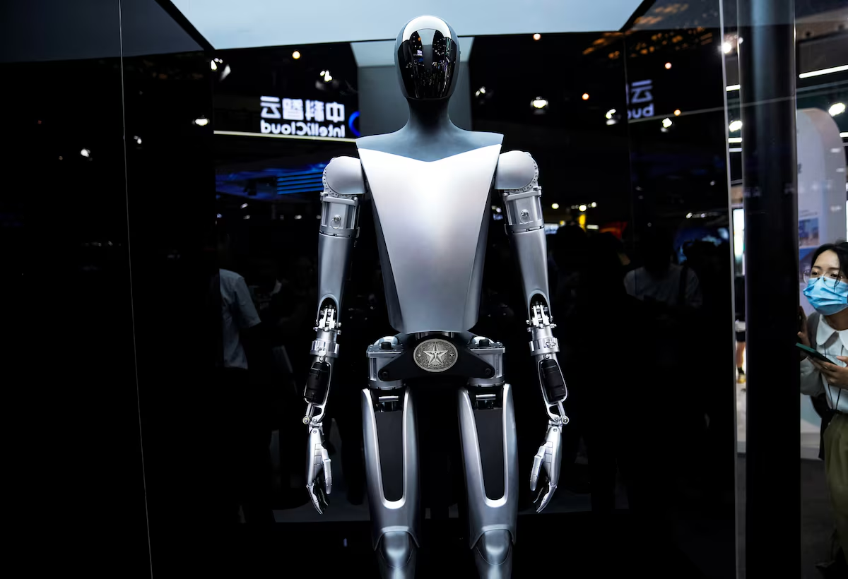 A Tesla Bot is displayed at the World Artificial Intelligence Conference (WAIC) in Shanghai, China, July 6, 2023. /Reuters