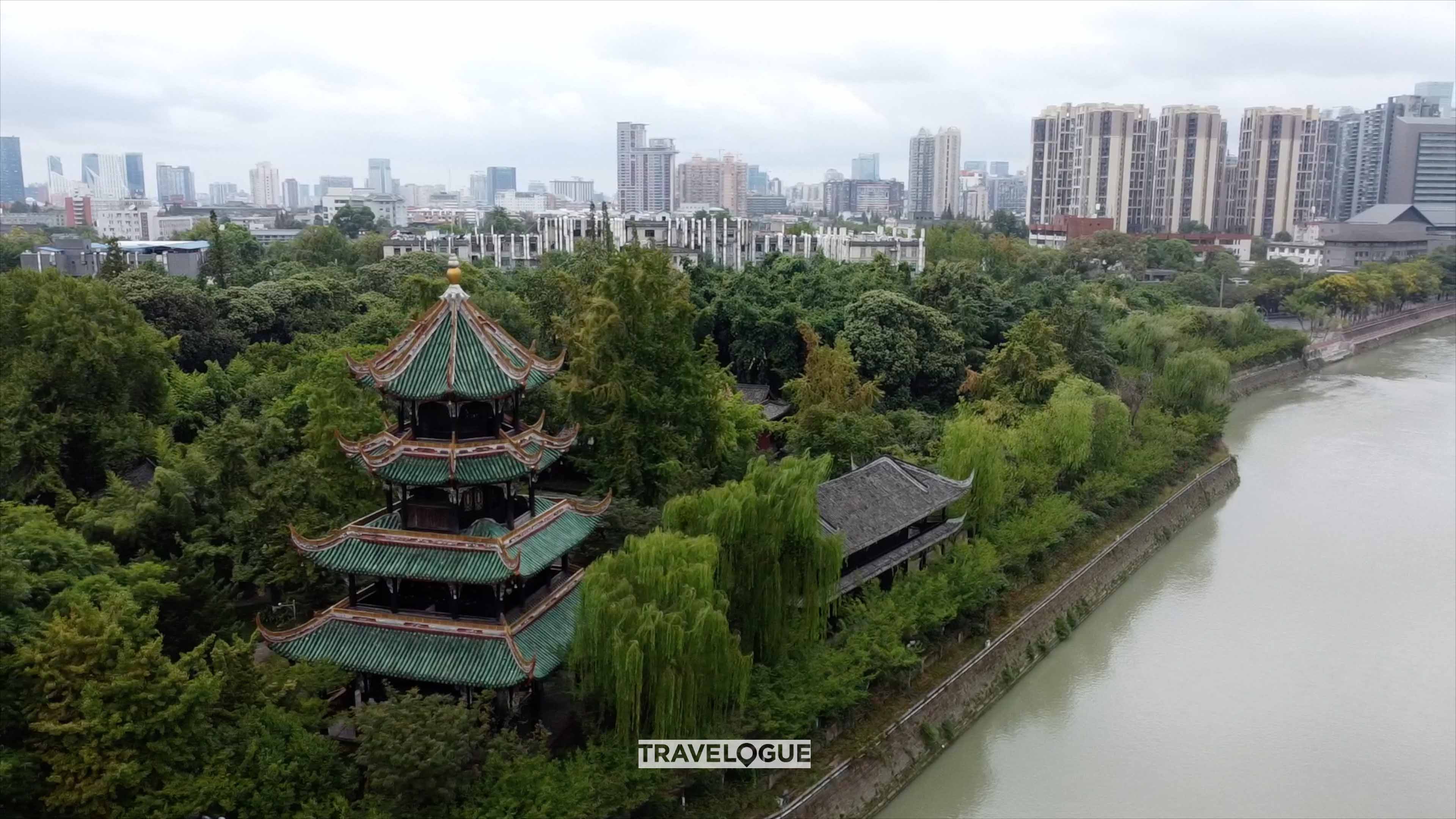 The tallest pavilion at Wangjianglou Park was once the highest point in Chengdu, Sichuan Province. /CGTN