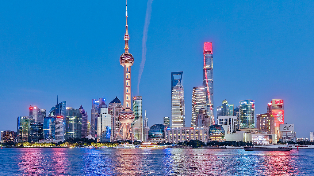 A night view of Shanghai Bund, January 10, 2024. /CFP