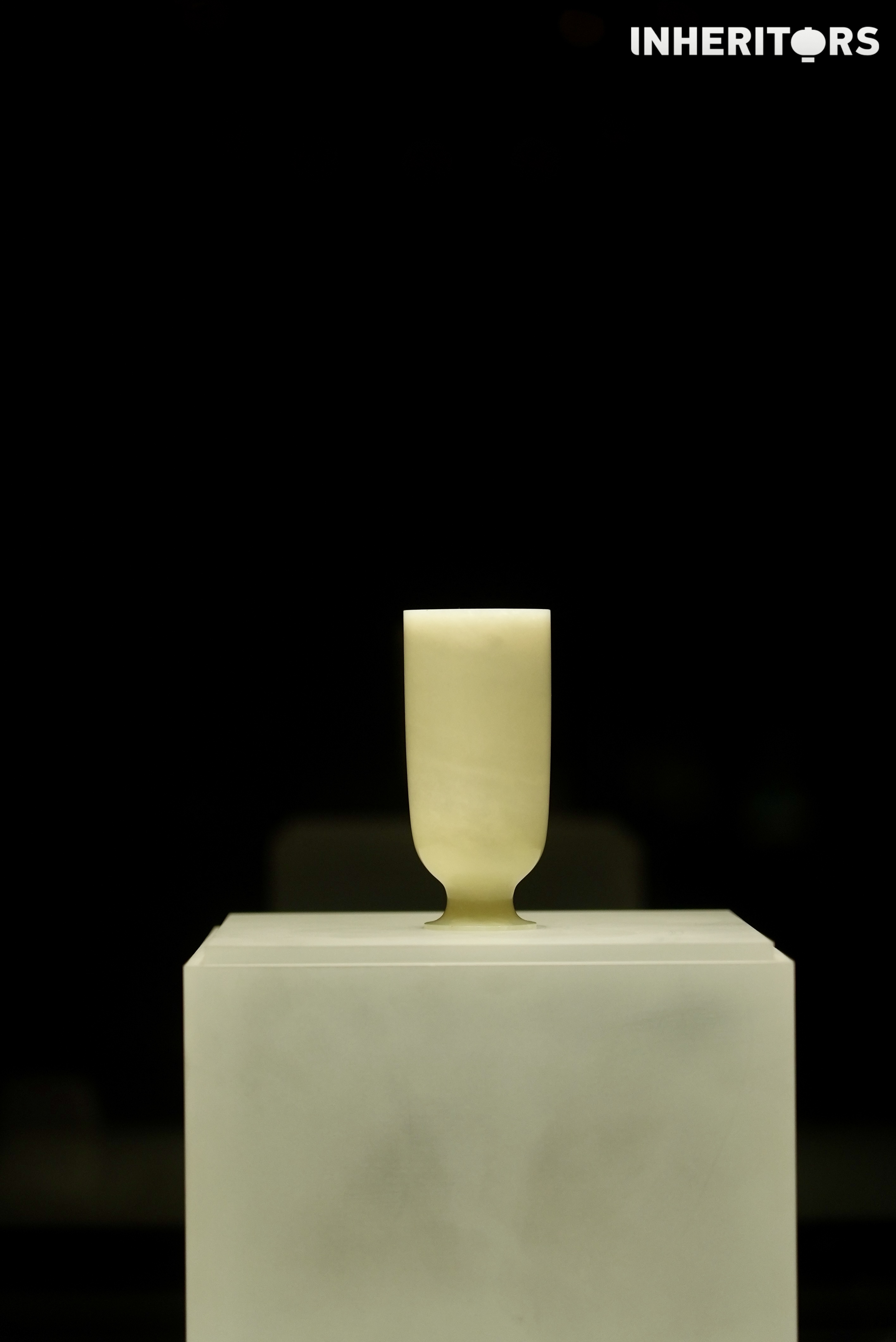 A view of the Cao Wei white jade cup at the Luoyang Museum in Henan Province. /CGTN