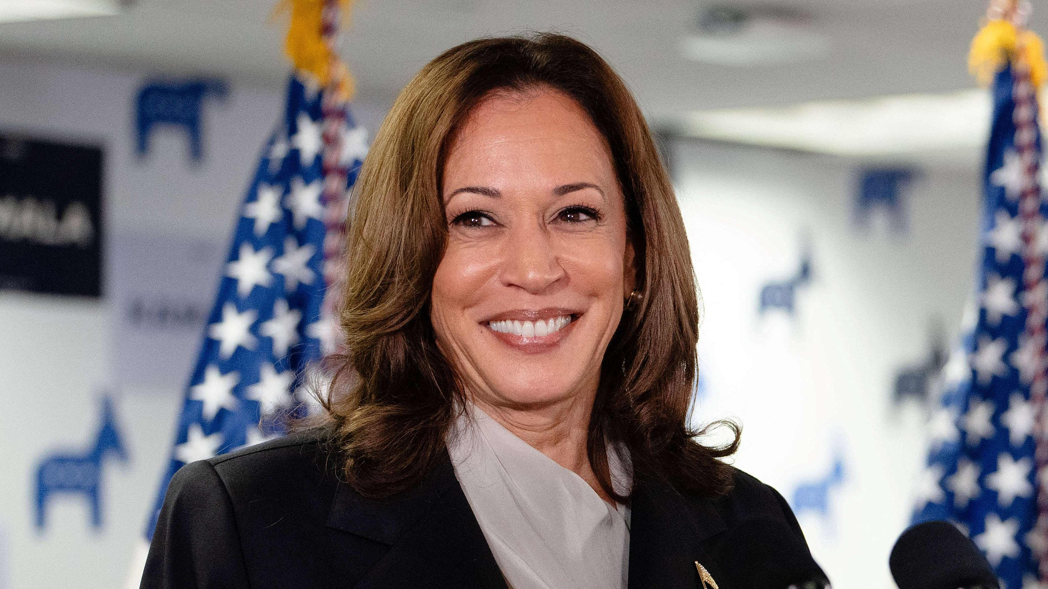 U.S. Vice President Kamala Harris has secured the support of a majority of the Democratic delegates needed to become her party's nominee against Donald Trump. /CFP