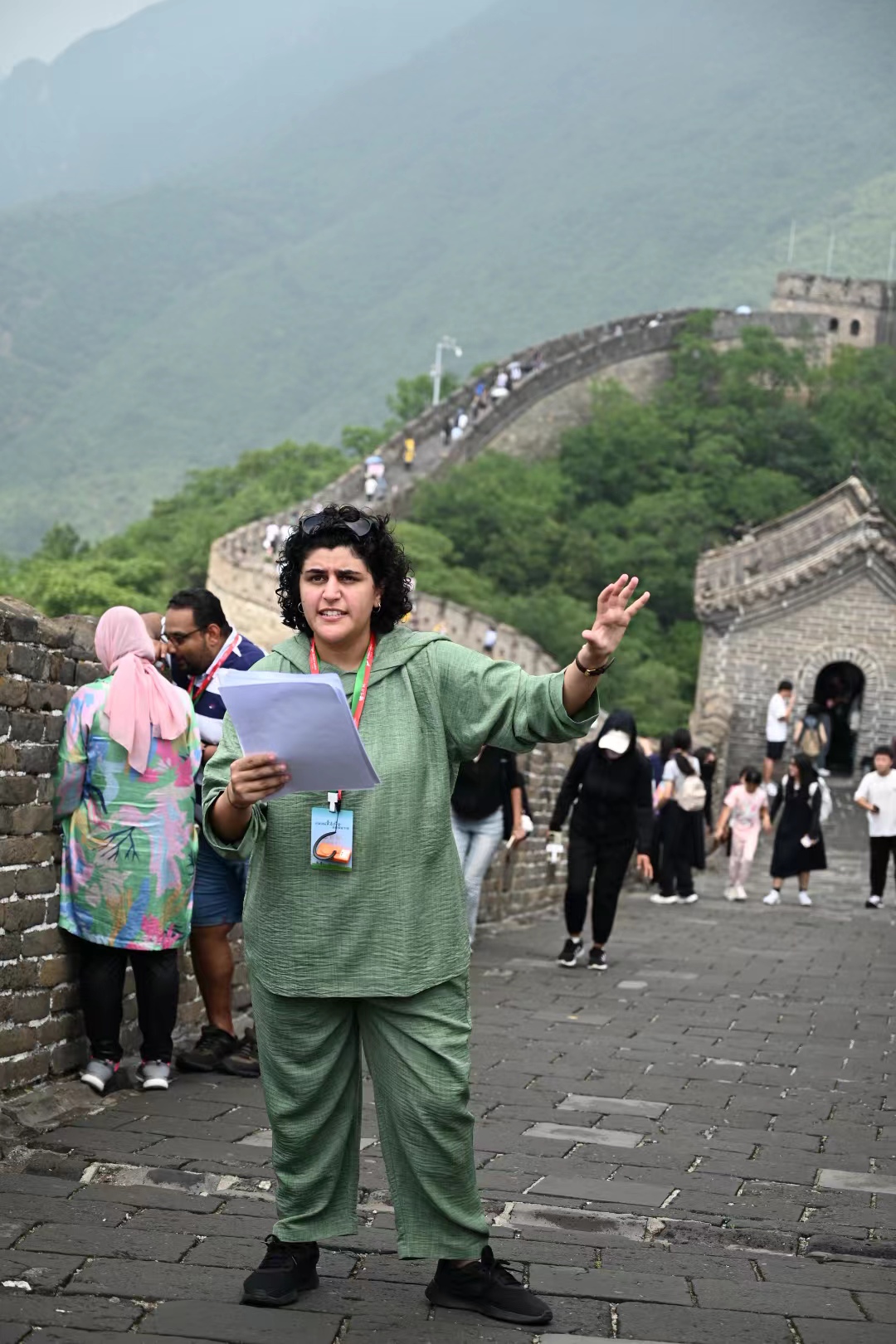 Poets from BRICS countries visit the Mutianyu section of the Great Wall, where they share their original poems, Beijing, China, July 24, 2024. /CGTN