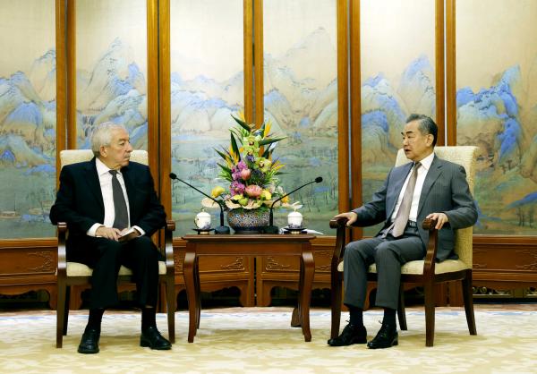 Chinese Foreign Minister Wang Yi holds talks with Vice Chairman of the Central Committee of Fatah Mahmoud al-Aloul in Beijing, China, July 23, 2024. /Chinese Foreign Ministry