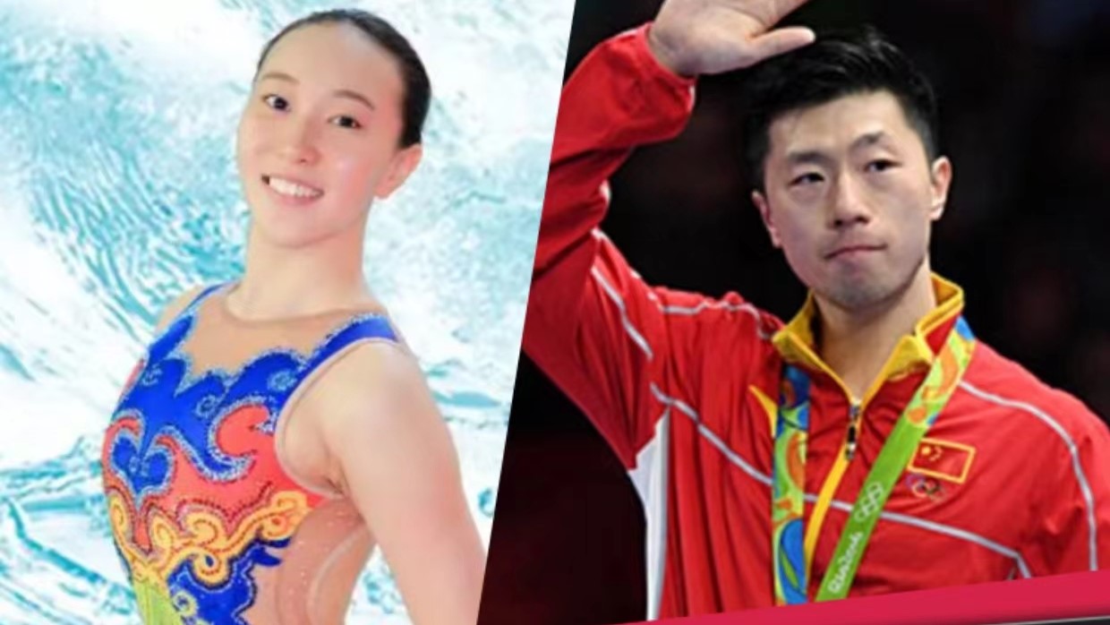 Feng Yu (L) and Ma Long have been selected as the flagbearers for China at the Opening Ceremony of the 2024 Summer Olympics in Paris, France, July 24, 2024. /CMG