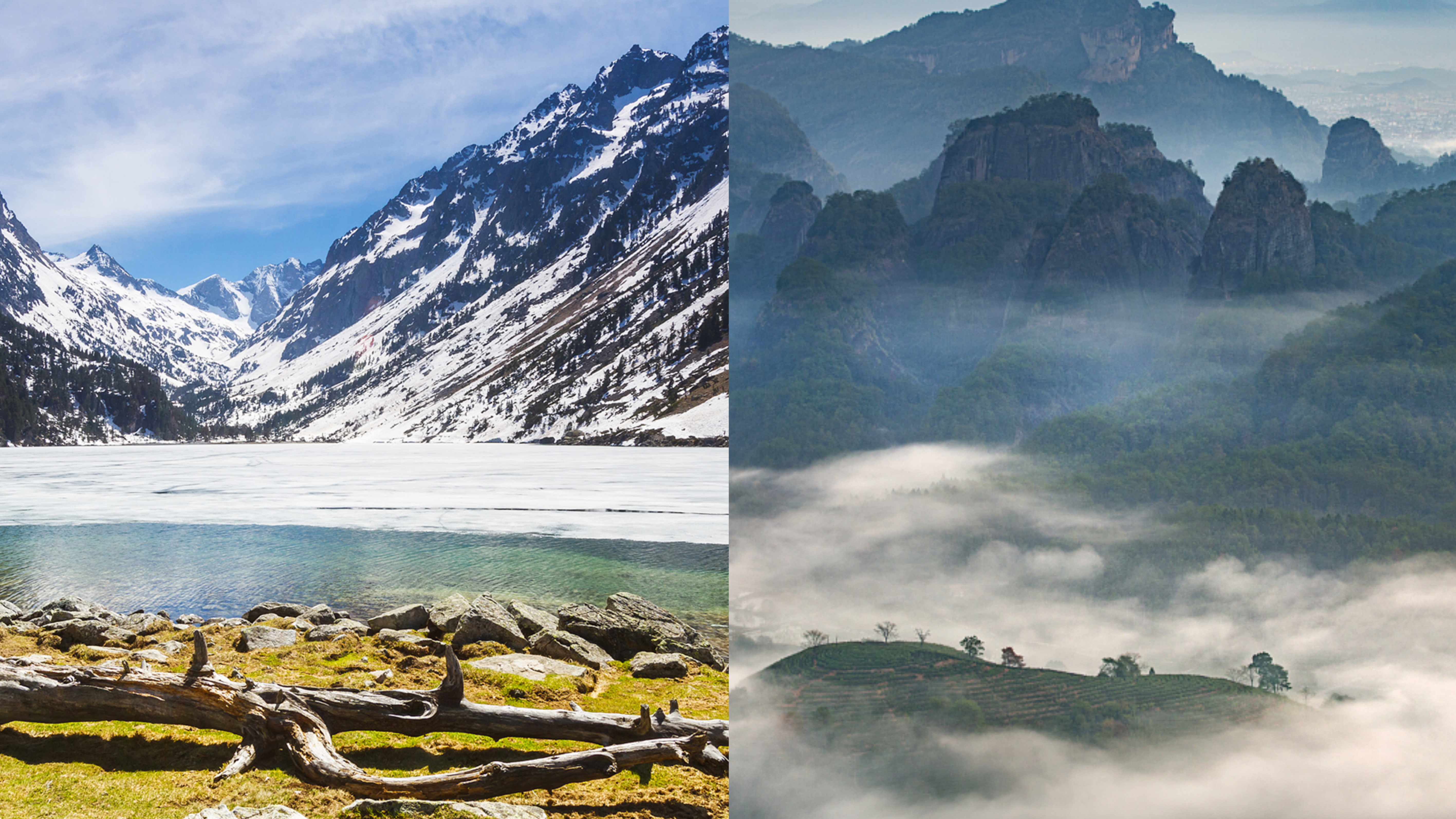 Olympic flame shines on Pyrenees National Park and Wuyi Mountain