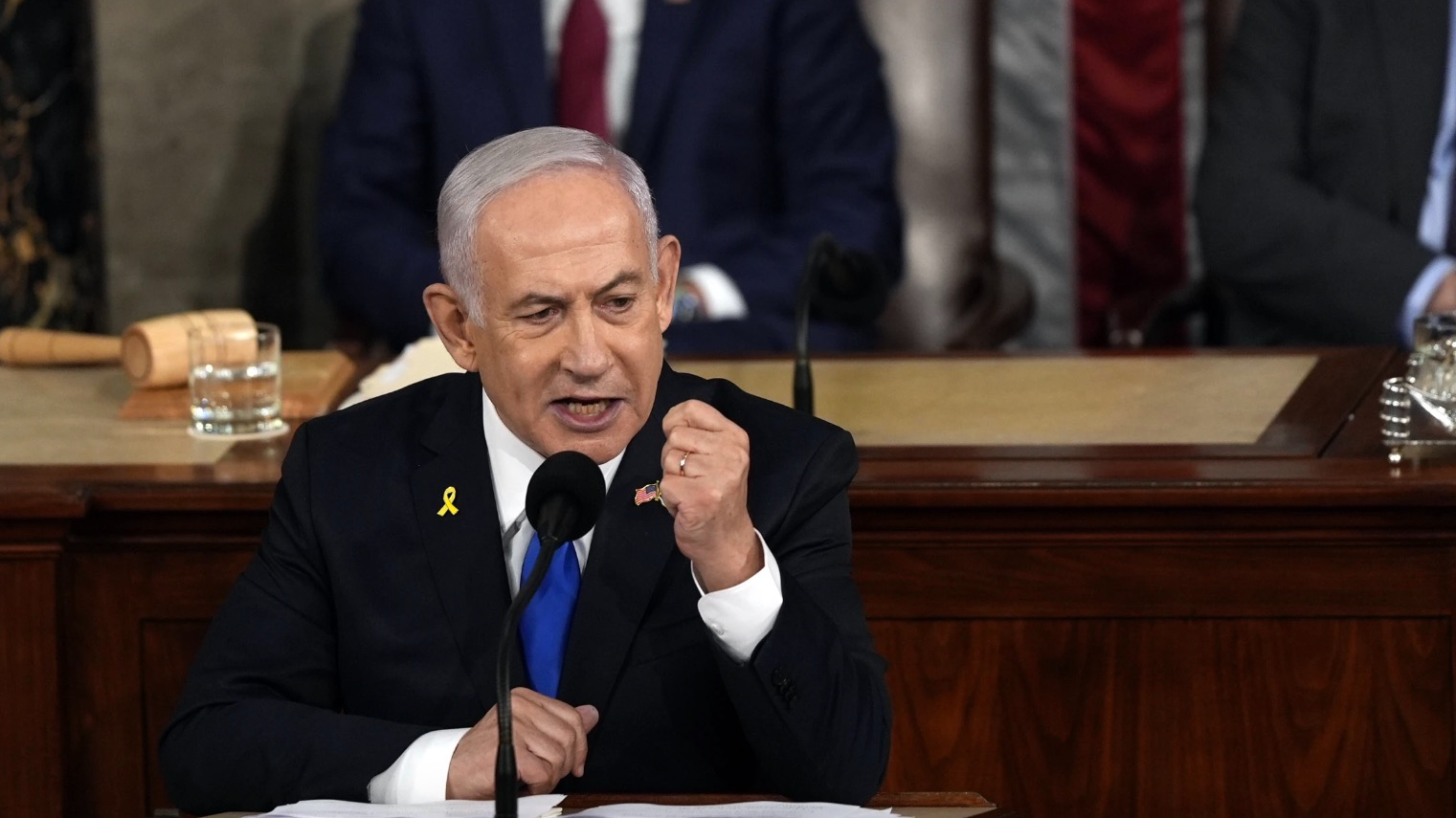 Israeli Prime Minister Benjamin Netanyahu speaks to a joint meeting of Congress at the Capitol, Washington, D.C., U.S., July 24, 2024. /AP