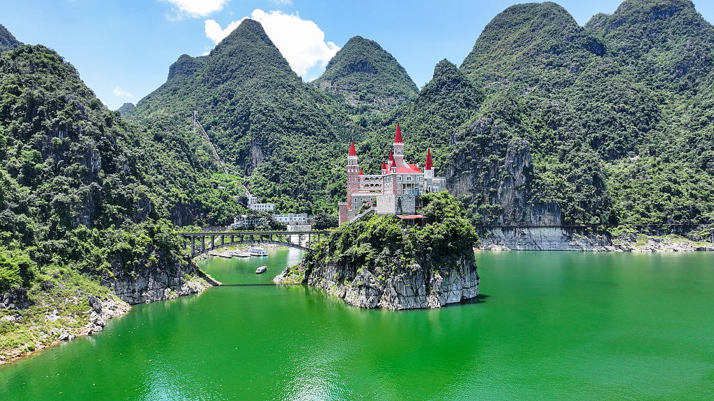 Jilongbao is seen surrounded by Wanfeng Lake in Xingyi City, Guizhou Province on July 23, 2024. /CFP