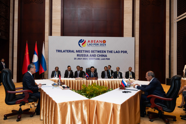 China, Russia and Laos convened their first trilateral foreign ministers' meeting, Vientiane, Laos, July 25, 2024. /Chinese Foreign Ministry