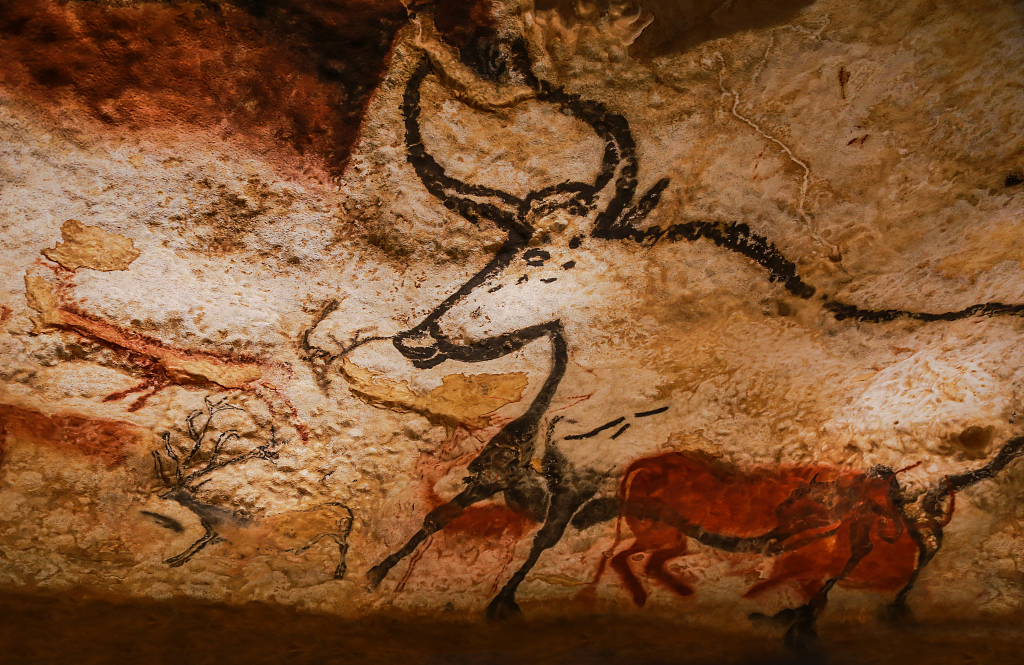 A file photo shows a replica of a Lascaux Cave painting on display at the International Centre of Parietal Art in France. /CFP