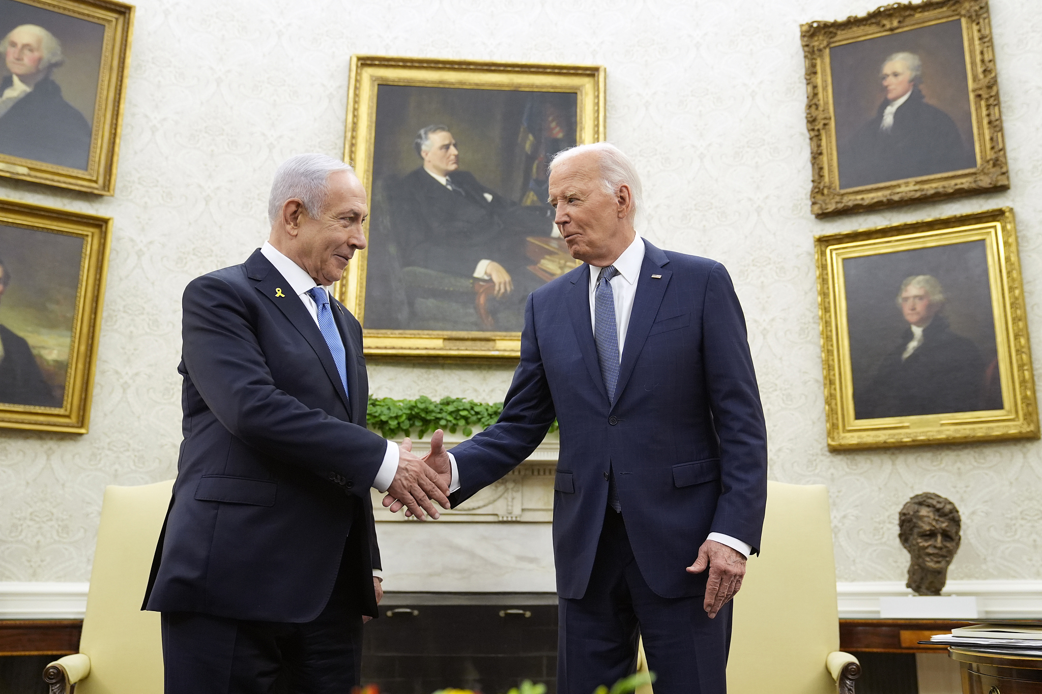 U.S. President Joe Biden meets with Israeli Prime Minister Benjamin Netanyahu in the Oval Office of the White House in Washington D.C., July 25, 2024. /CFP