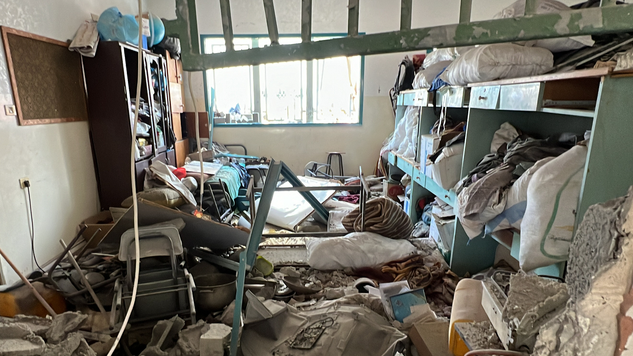 A view of destruction after Israeli attack on field hospital in Deir al-Balah, Gaza, July 27, 2024. /CFP