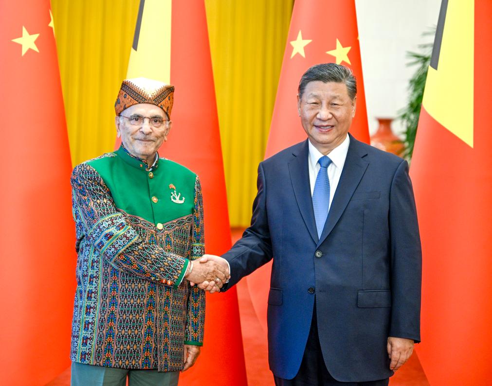 Chinese President Xi Jinping shakes hands with President of the Democratic Republic of Timor-Leste Jose Ramos-Horta at the Great Hall of the People in Beijing, capital of China, July 29, 2024. /Xinhua