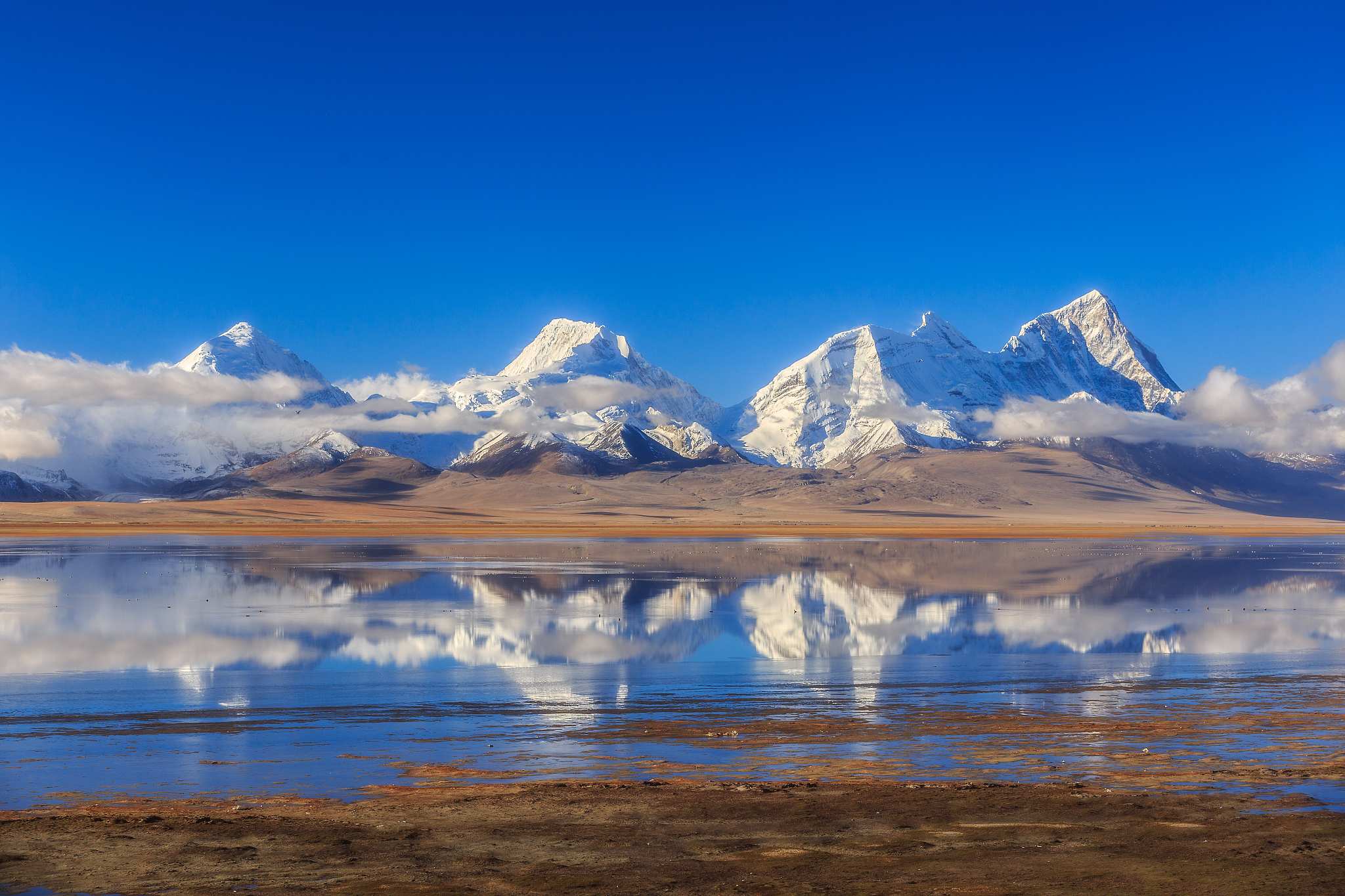 Lake and snow mountains in southwest China's Xizang Autonomous Region. /CFP