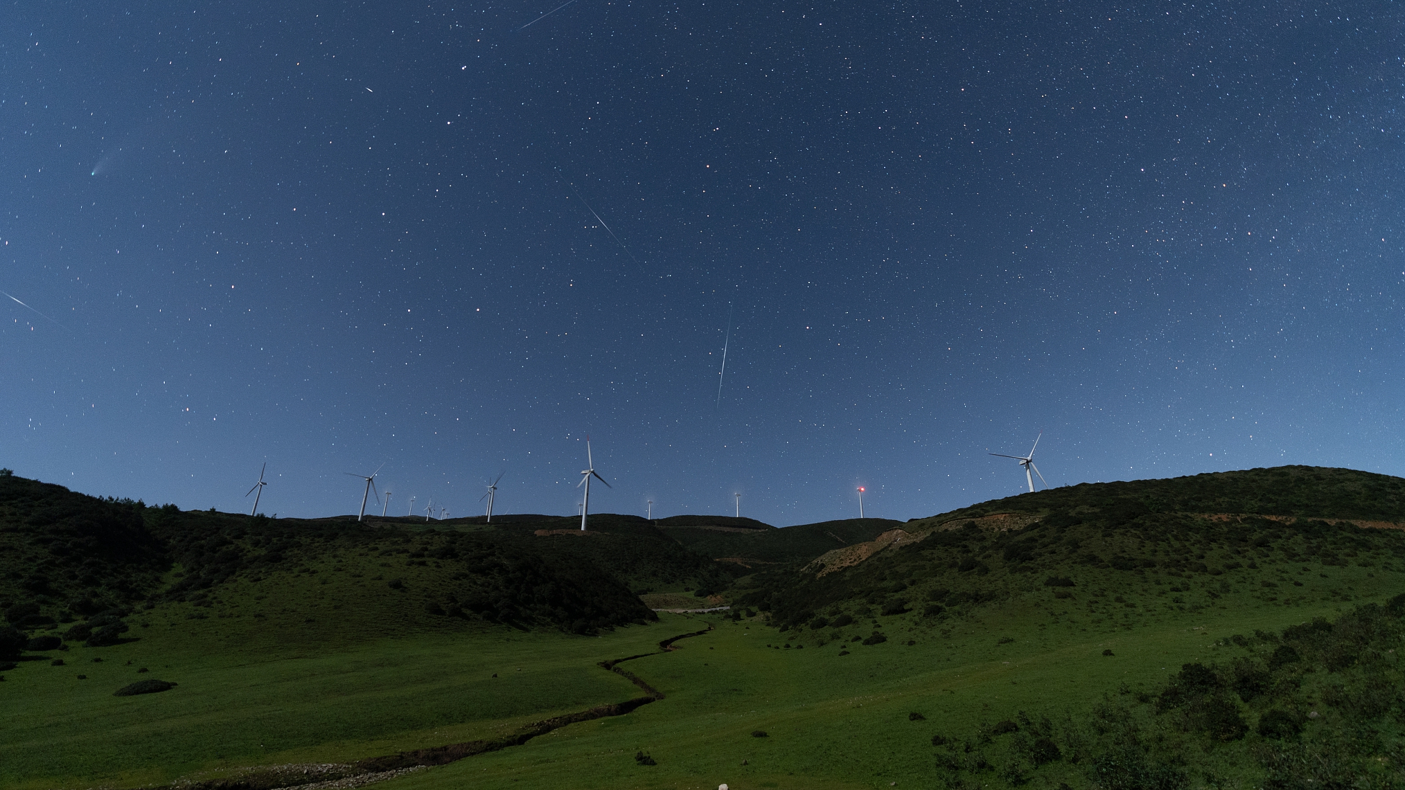 The Delta Aquarids meteor shower is seen in Dali City, southwest China's Yunnan Province, July 27, 2020. /CFP