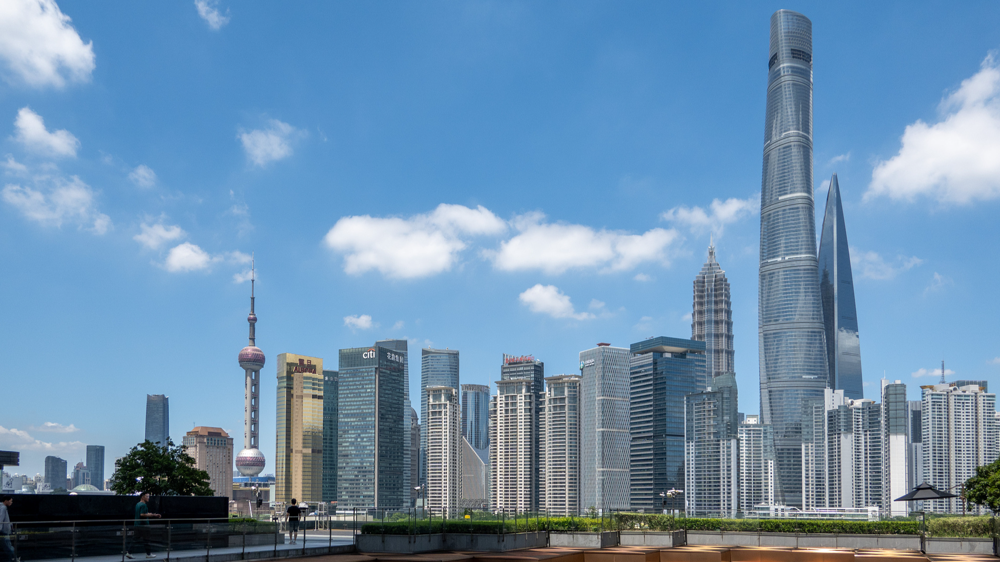 A view of the Lujiazui area in Pudong, east China's Shanghai, July 30, 2024. /CFP