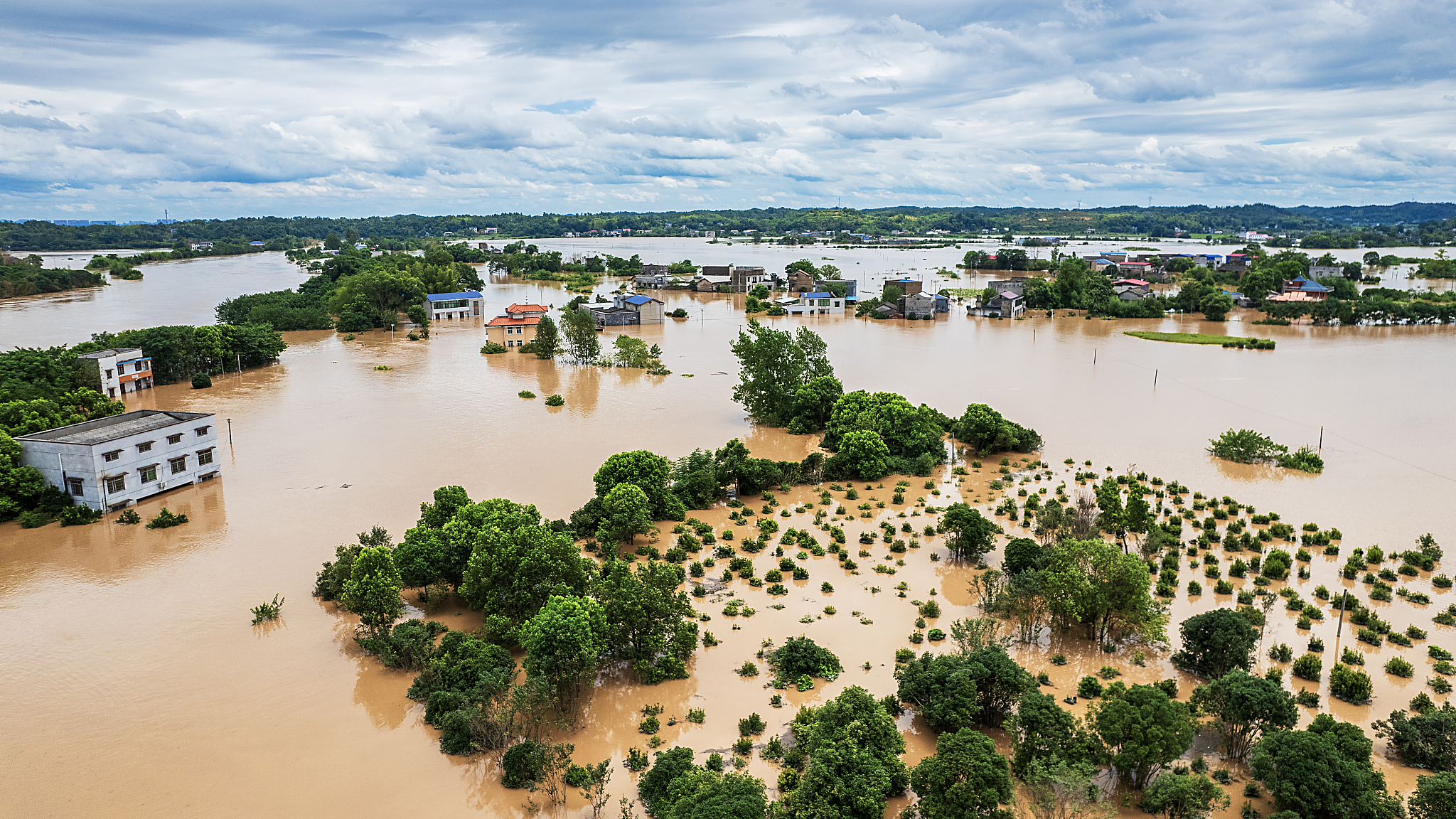 The flood situation in Xiangtan City, central China's Hunan Province, July 28. /CFP