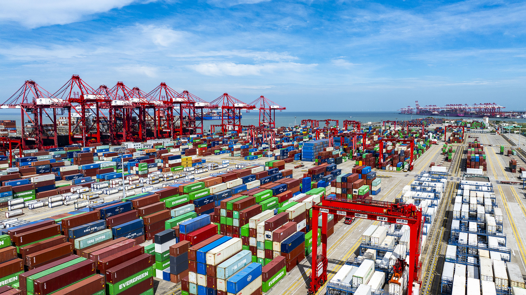 A view of east China's Yangshan Deep Water Port, July 17, 2024. /CFP