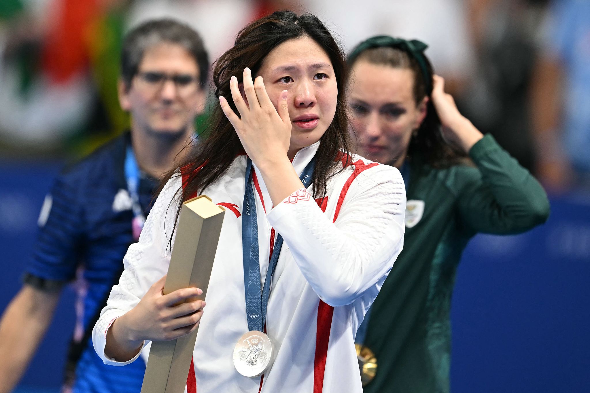 Tang Qiaoting wins women's 100m breaststroke silver at Paris Olympics in Paris, France, July 29, 2024. /CFP