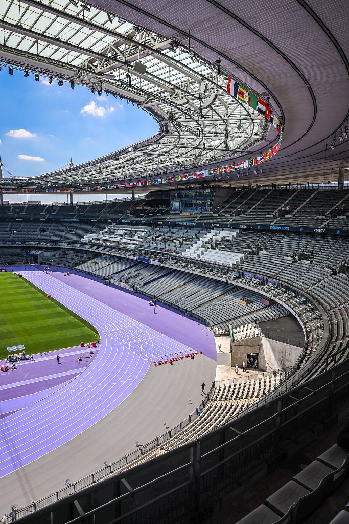 An undated photo shows an interior view of the Stade de France in Paris, France. /CFP