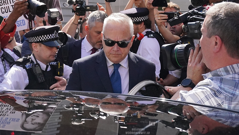 Former BBC broadcaster Huw Edwards leaves Westminster Magistrates' Court, where he pleaded guilty to three counts of making indecent images of children, in London, UK, July 31, 2024. /CFP