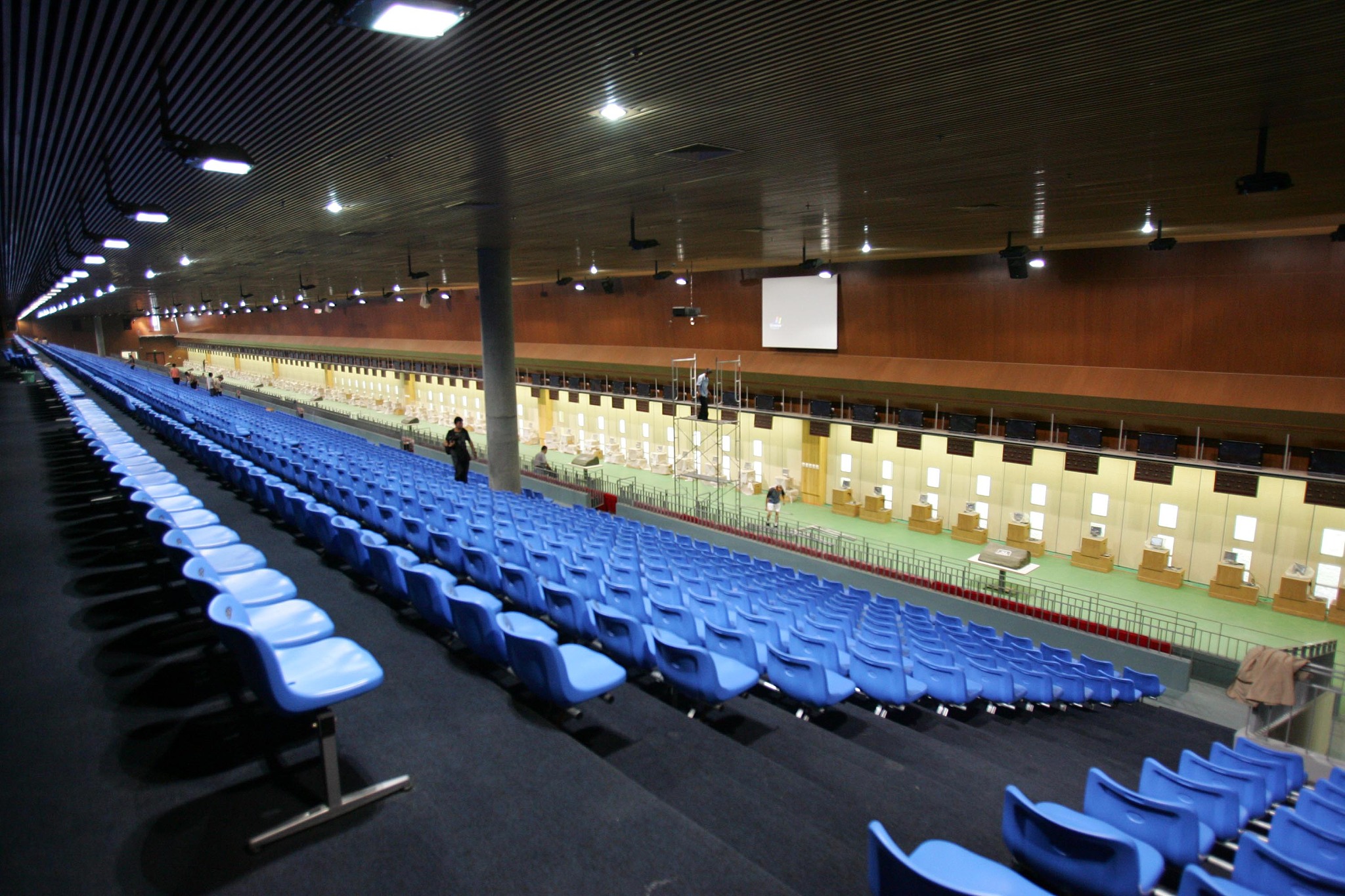 A file photo shows the interior of the shooting hall for the 2008 Beijing Olympics. /CFP