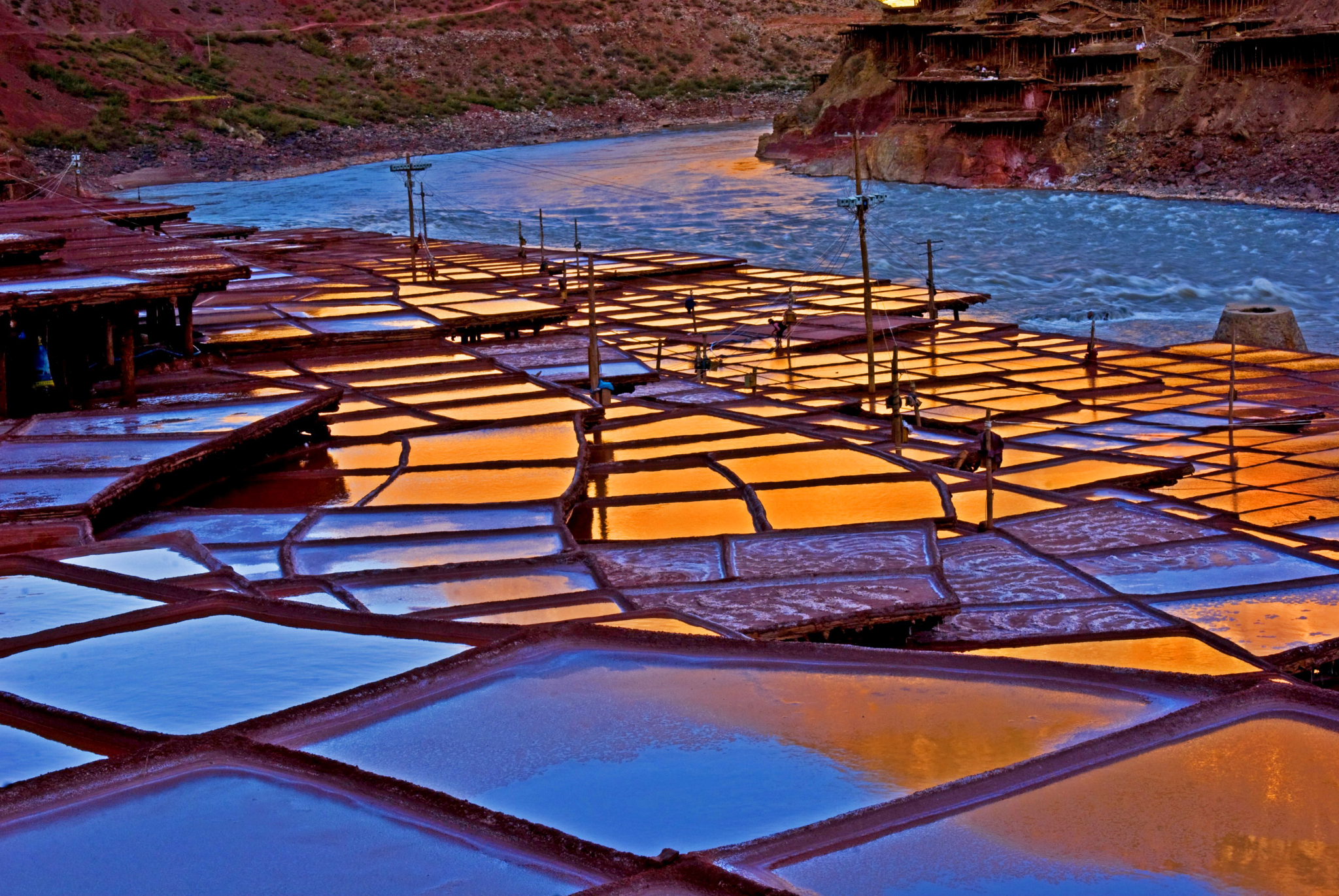 An aerial view of colorful ancient salt fields in Mangkang County of Changdu City, Xizang Autonomous Region. /CFP