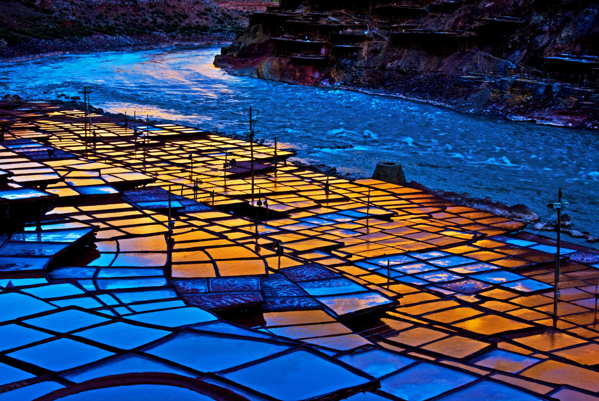 An aerial view of colorful ancient salt fields in Mangkang County of Changdu City, Xizang Autonomous Region. /CFP