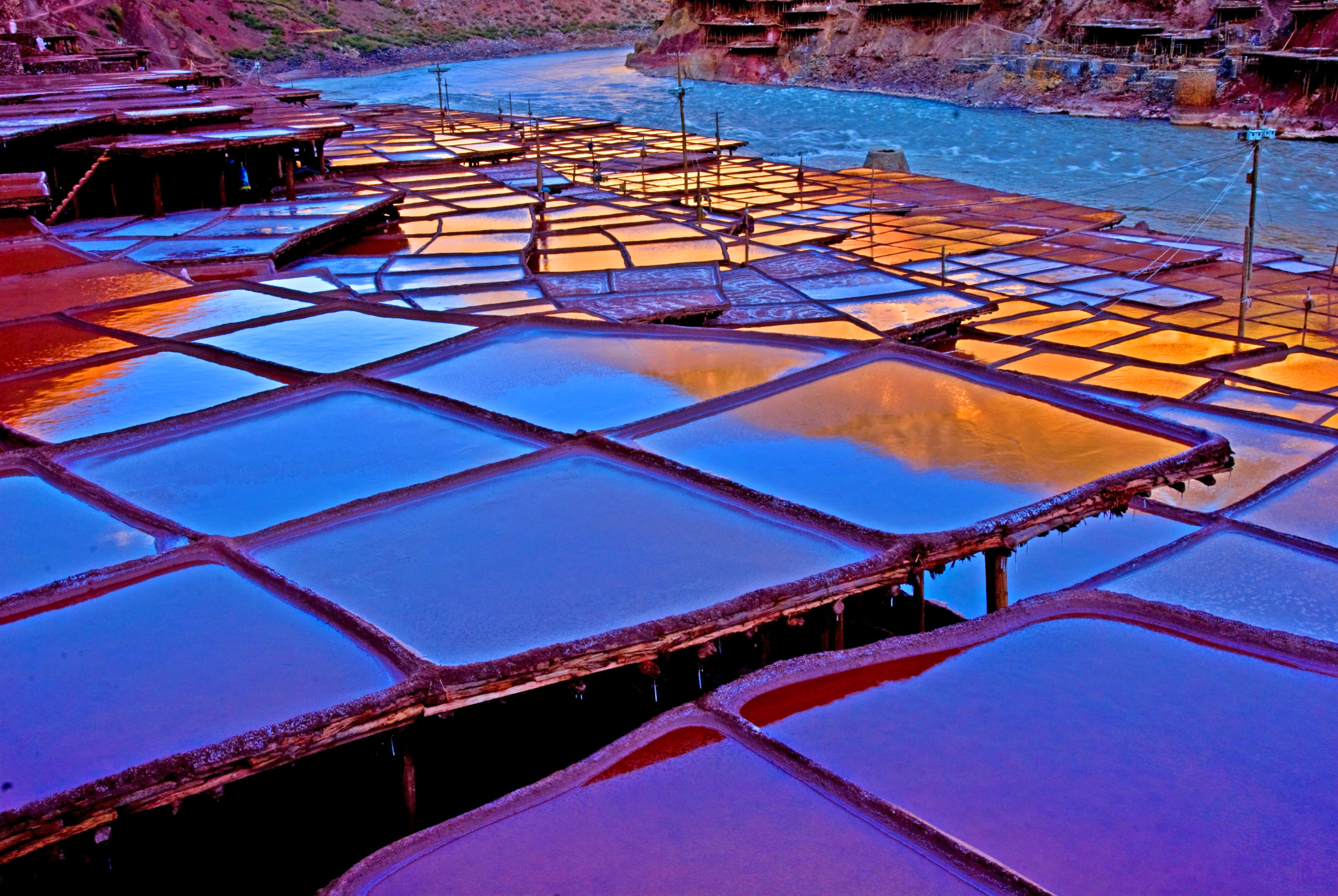 An aerial view of colorful ancient salt fields in Mangkang County of Changdu City, Xizang Autonomous Region. /CFP