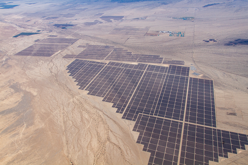 Solar panels used in the desert, California. /CFP