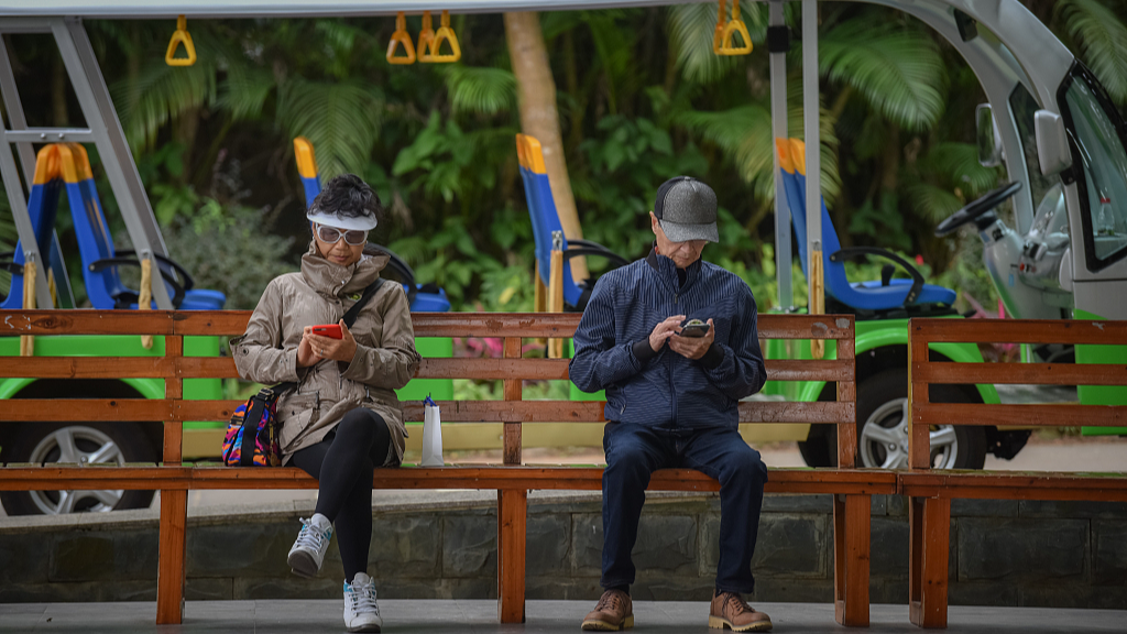 Two elderly people relocate to Sanya City, south China's Hainan Province, to enjoy their retirement, January 17, 2019. /CFP

