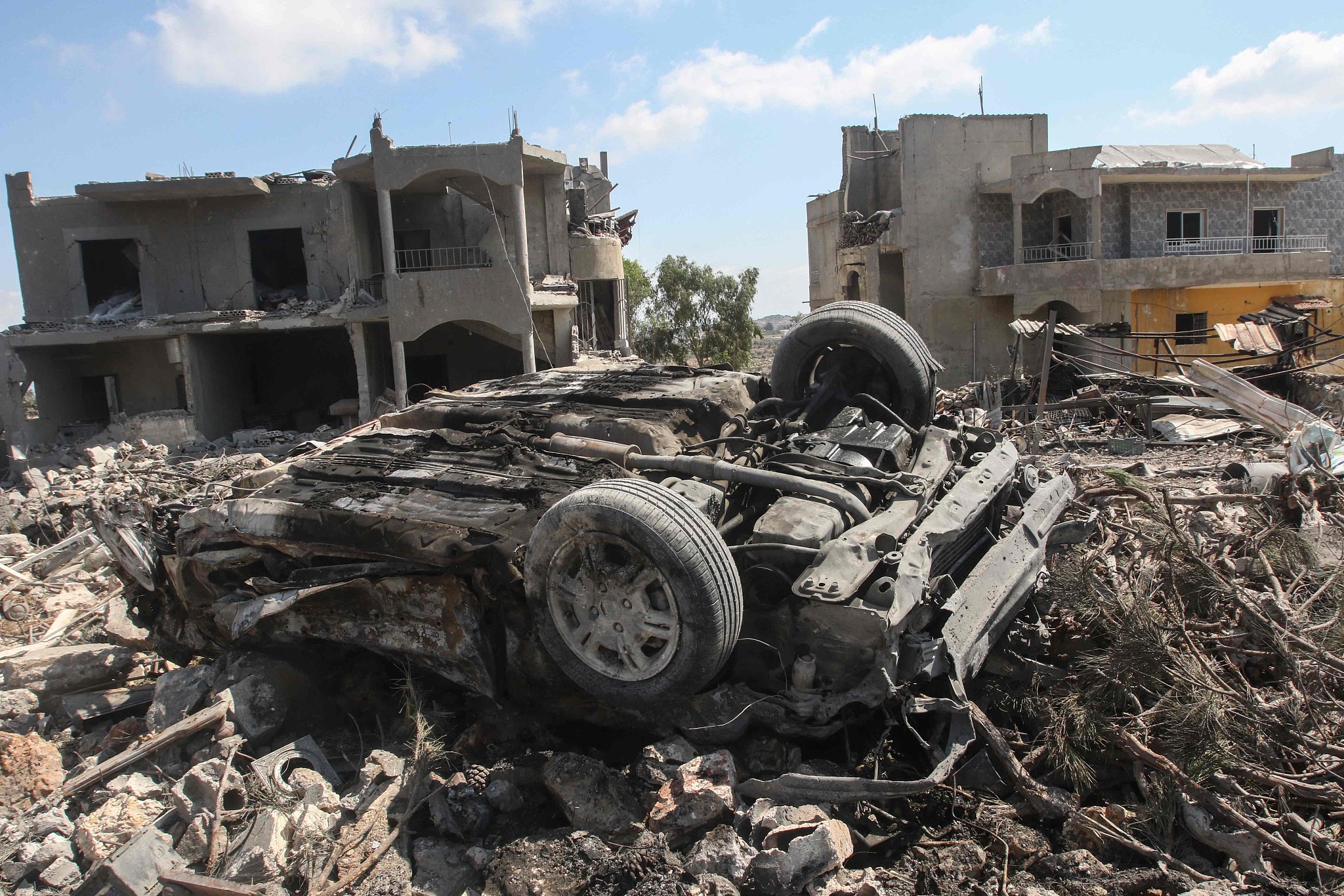 The aftermath of an Israeli raid in the southern Lebanese village of Shama (Chamaa), August 2, 2024. /CFP